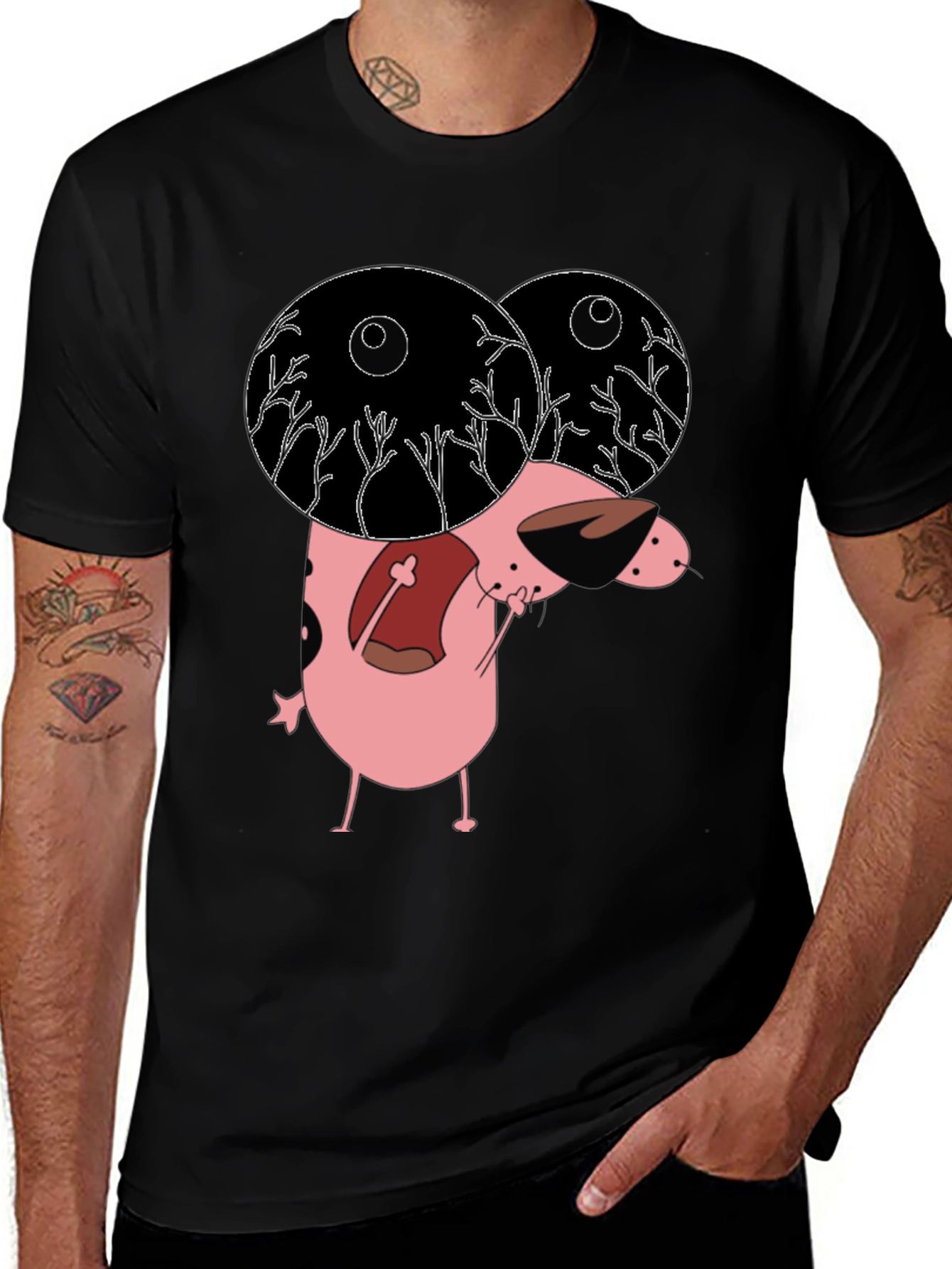 Courage the Cowardly Dog Graphic Tee - Black