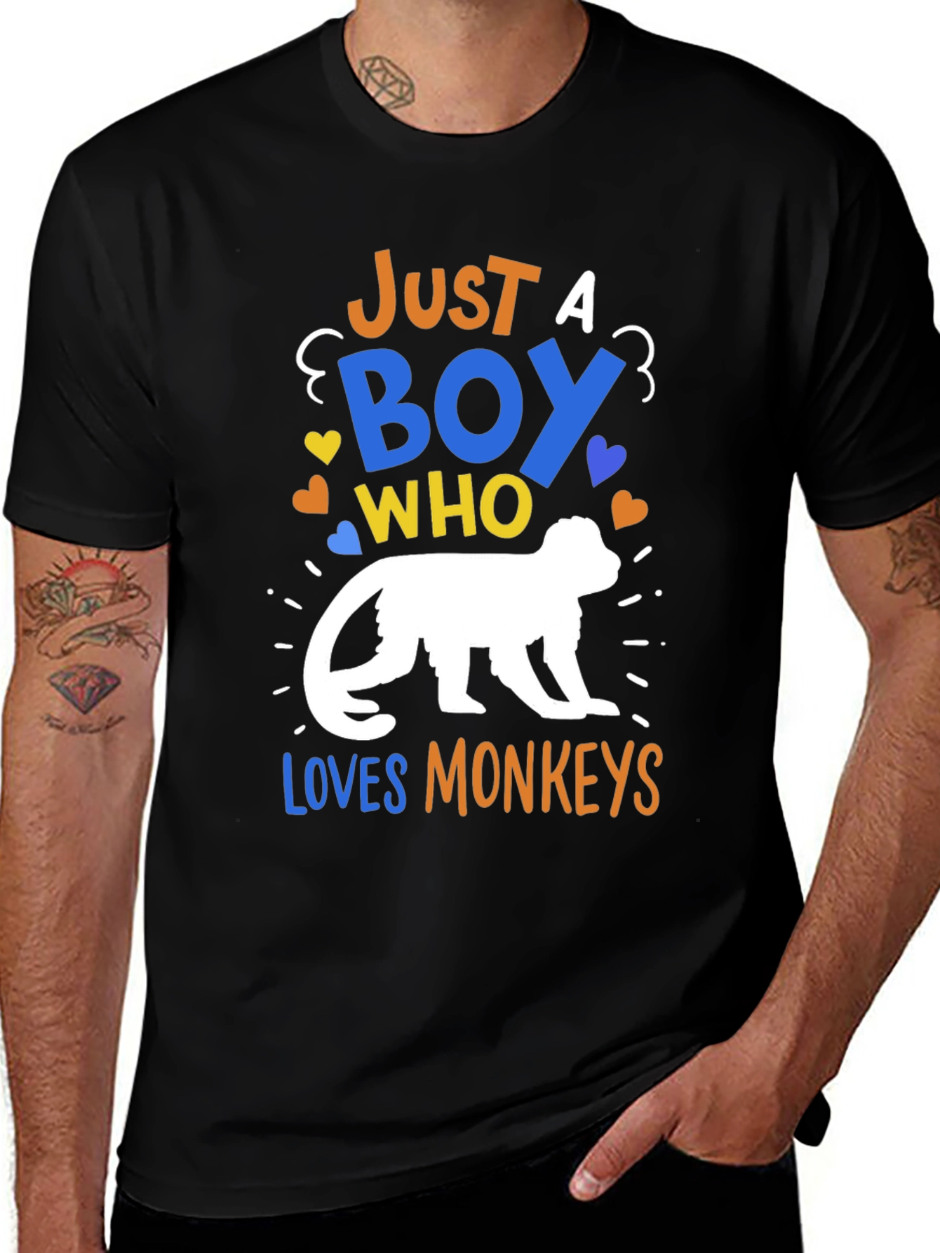 Variant 19 of Just A Boy Who Loves Monkeys T-Shirt