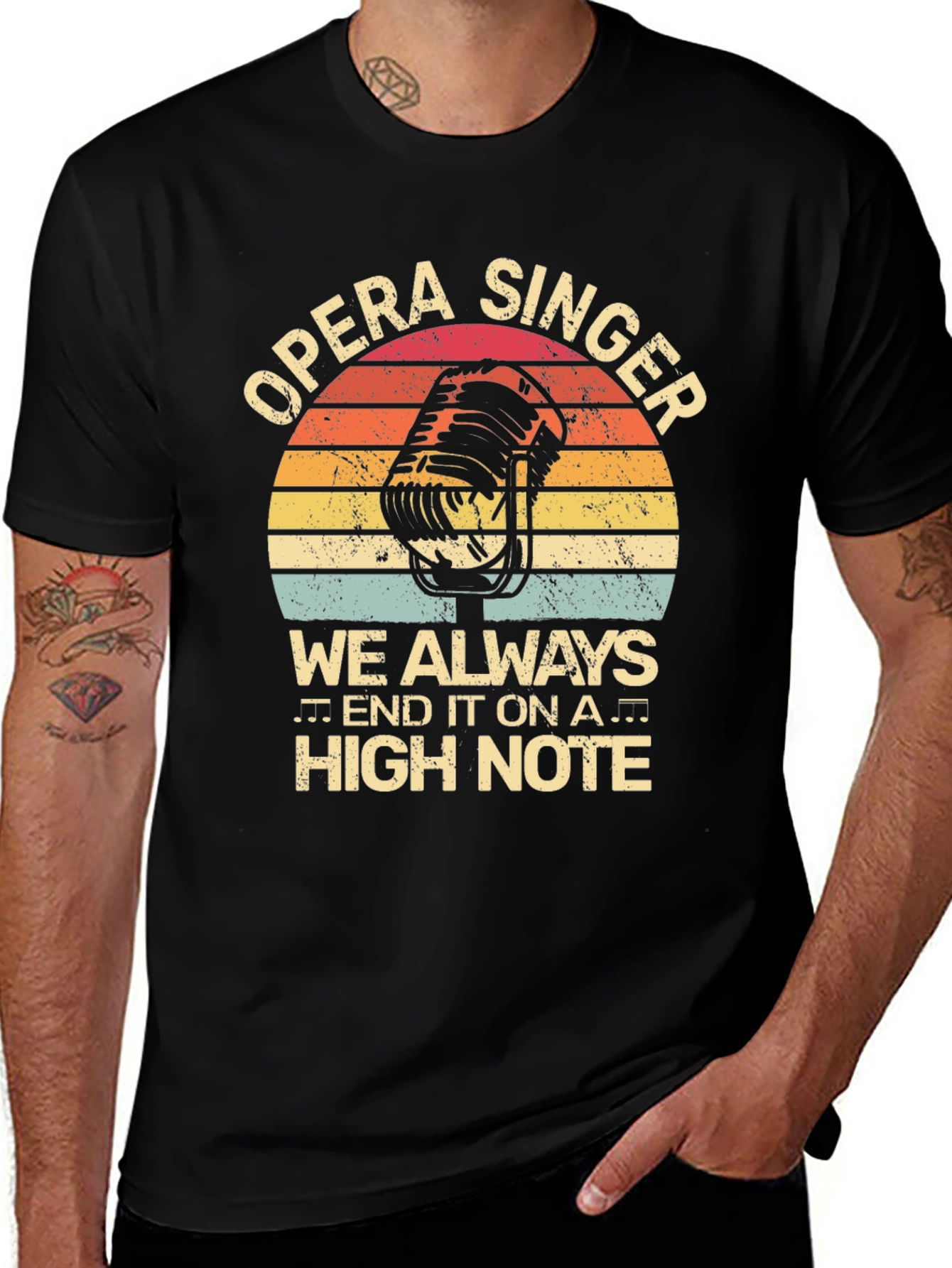 Variant 5 of Opera Singer 'High Note' Black T-Shirt
