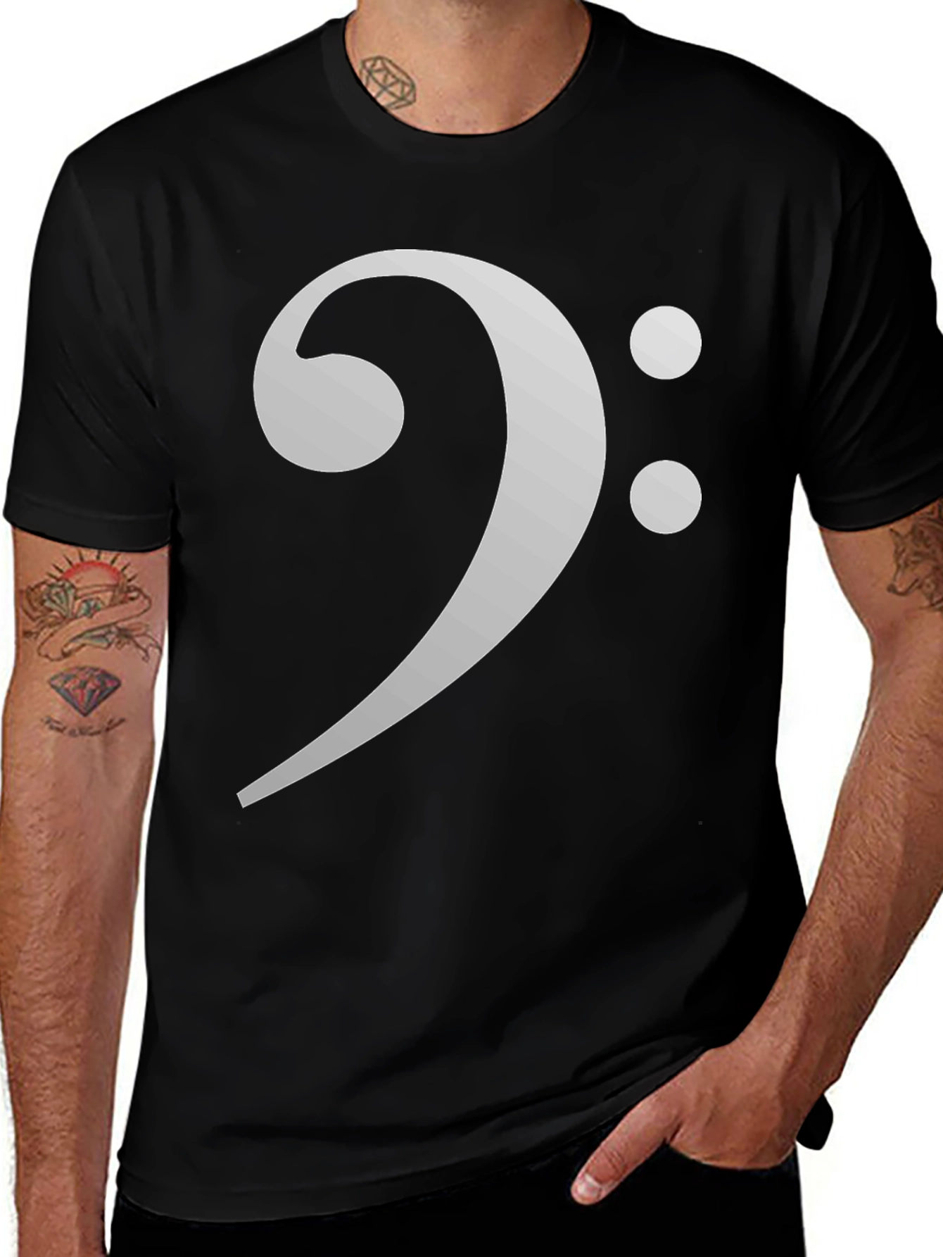 Variant 21 of Bass Clef Graphic Tee - Musician Shirt