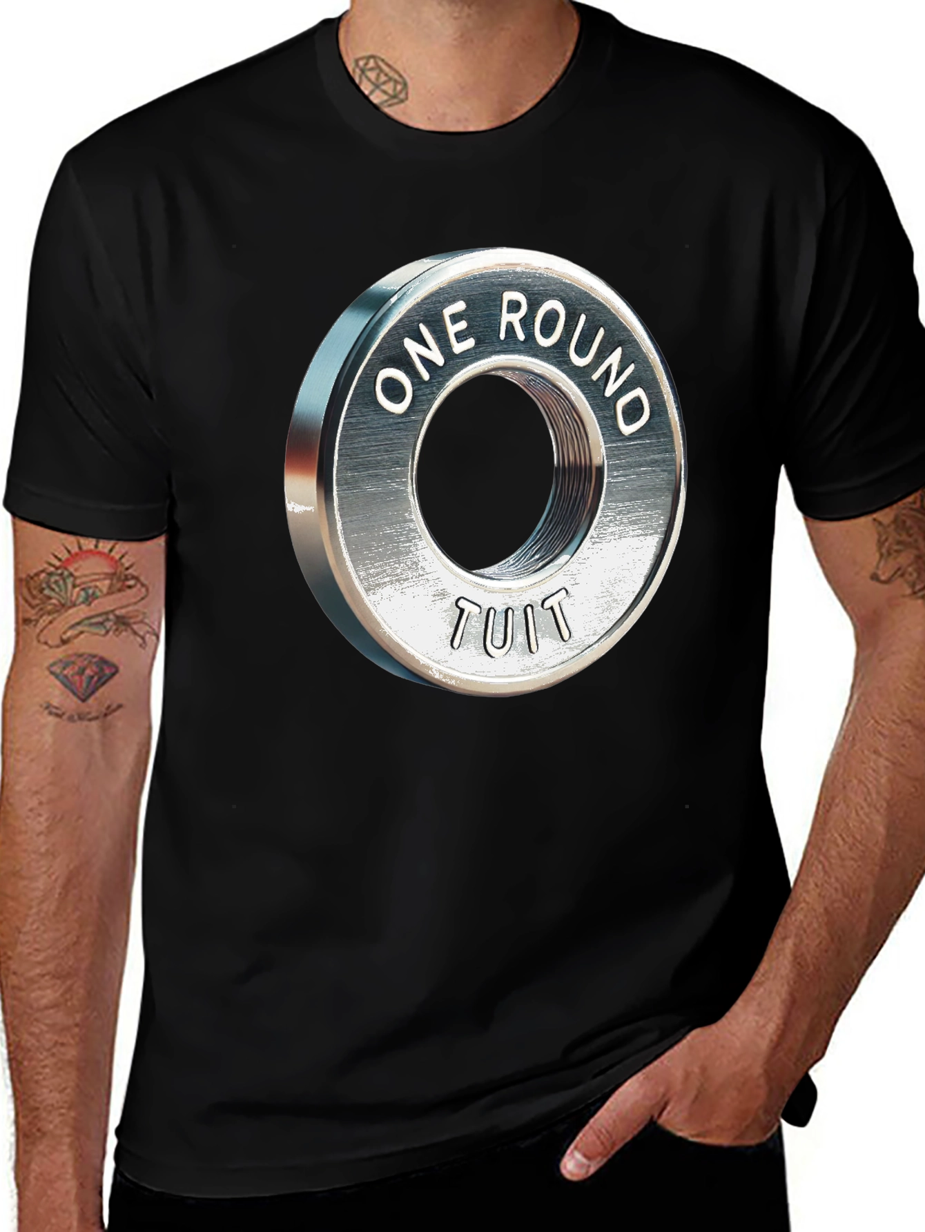 Variant 13 of One Round Tuit Funny Novelty T-Shirt