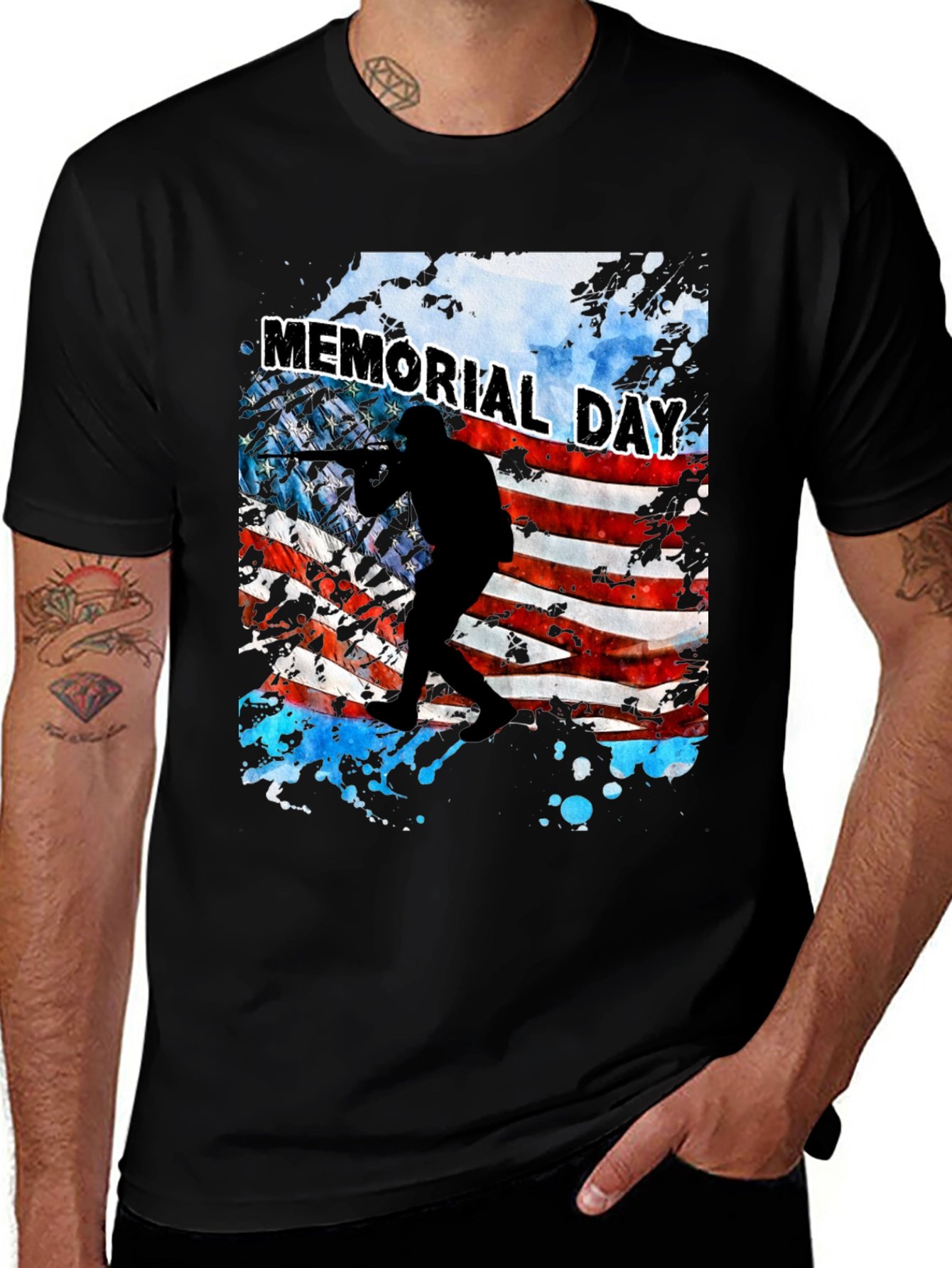 Memorial Day Flag Graphic T-Shirt