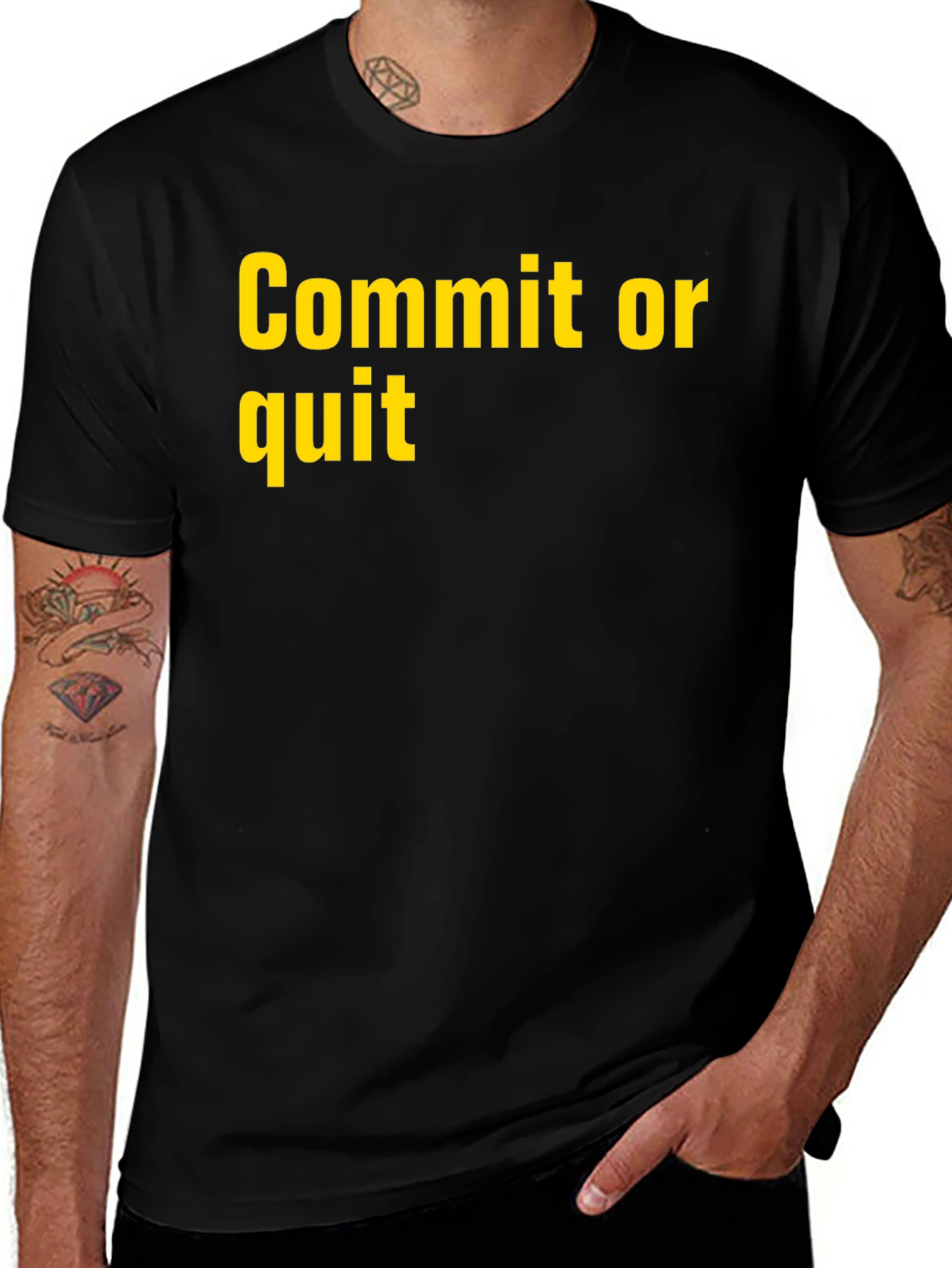 Variant 27 of Commit or Quit Graphic Tee - Mens Black T-Shirt