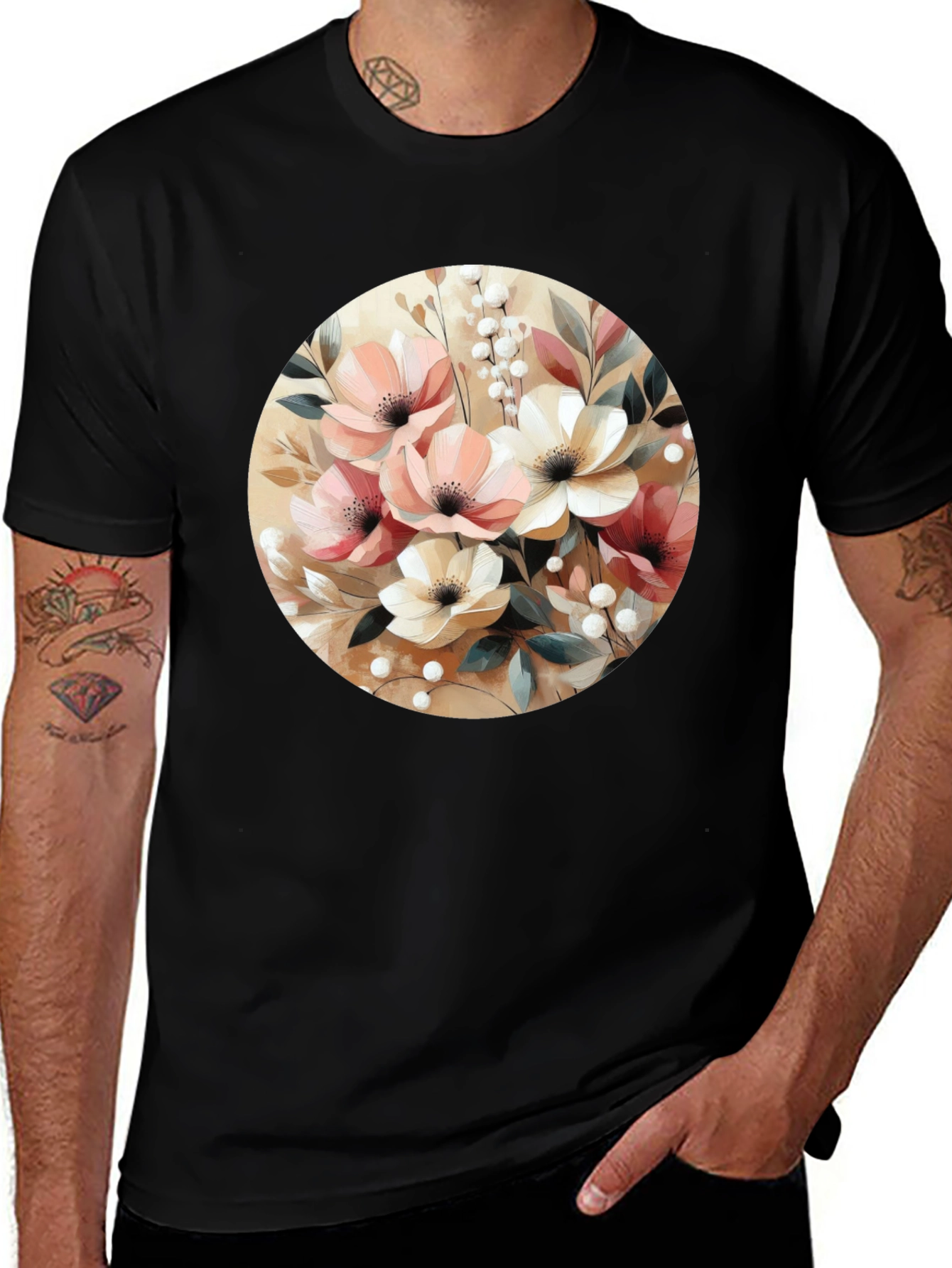 Variant 22 of Floral Print T-Shirt - Elegant & Stylish