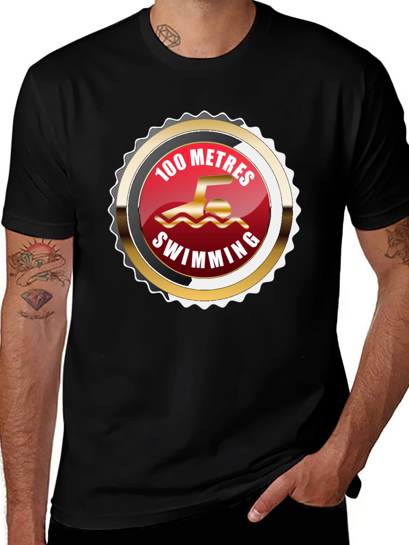 Variant 12 of 100 Metres Swimming T-Shirt