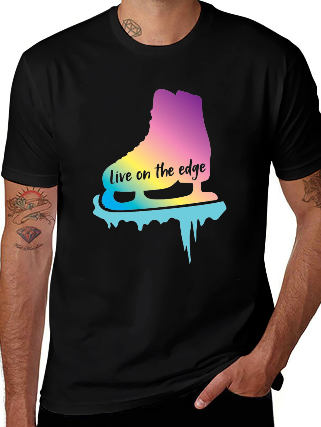 Variant 23 of Live On the Edge Ice Skate Graphic Tee