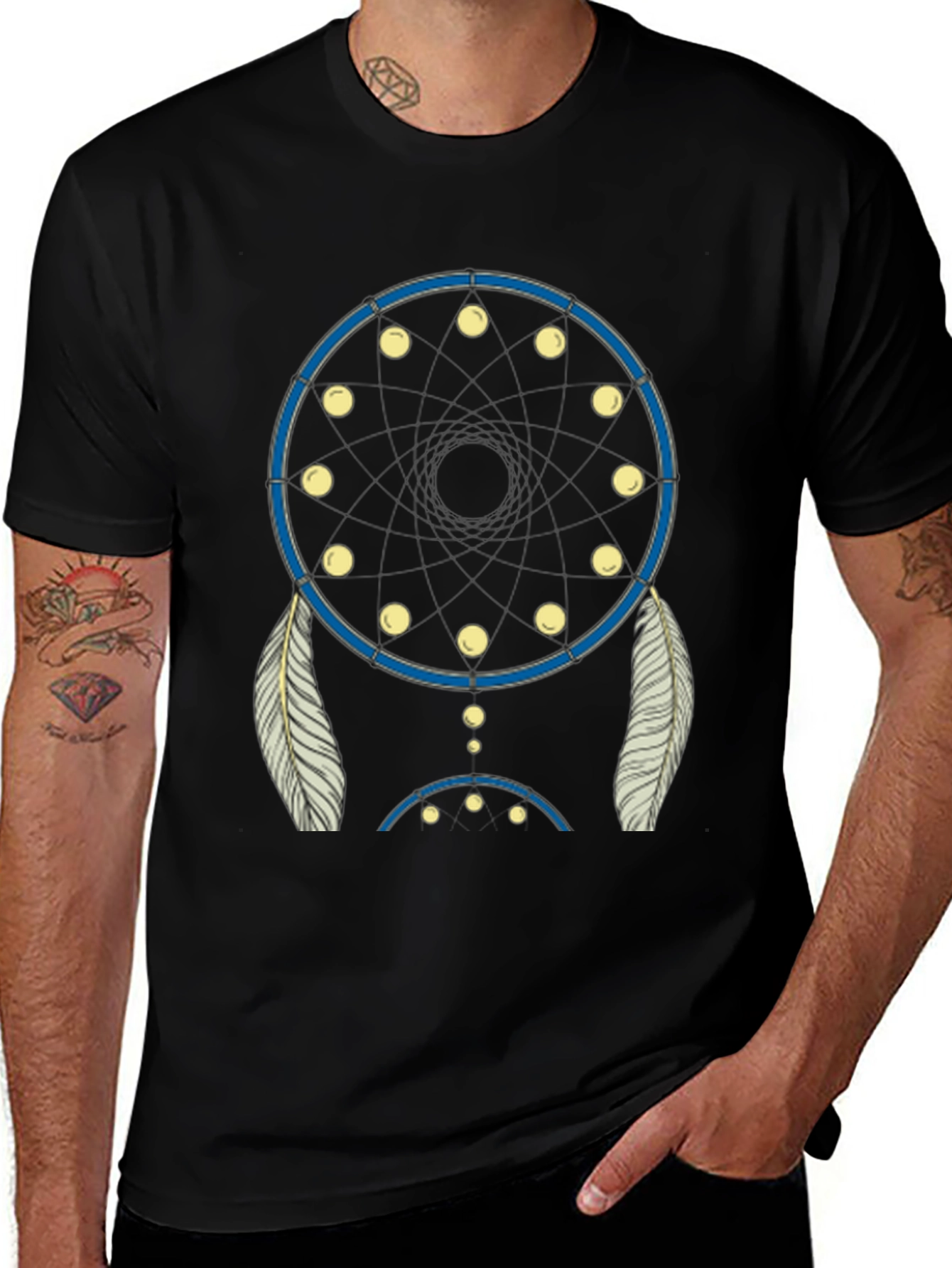Variant 21 of Dream Catcher Graphic Tee - Black Cotton Blend