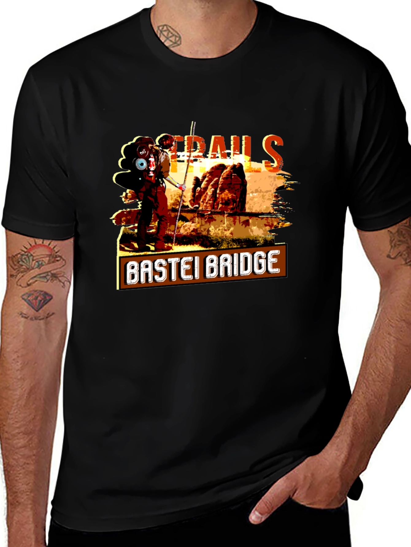 Bastei Bridge Trails Graphic T-Shirt