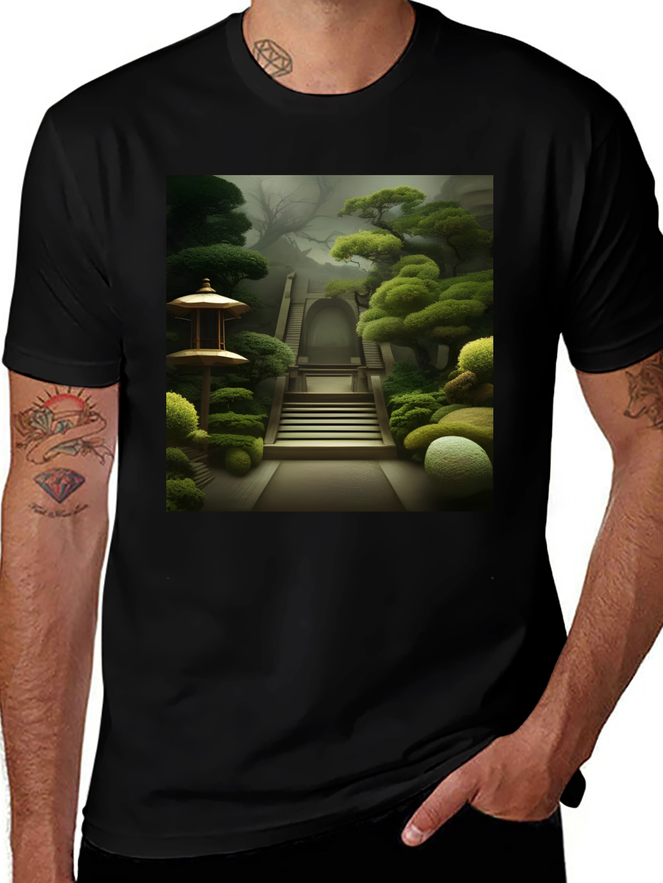 Variant 27 of Zen Garden T-Shirt - Serene Landscape Tee