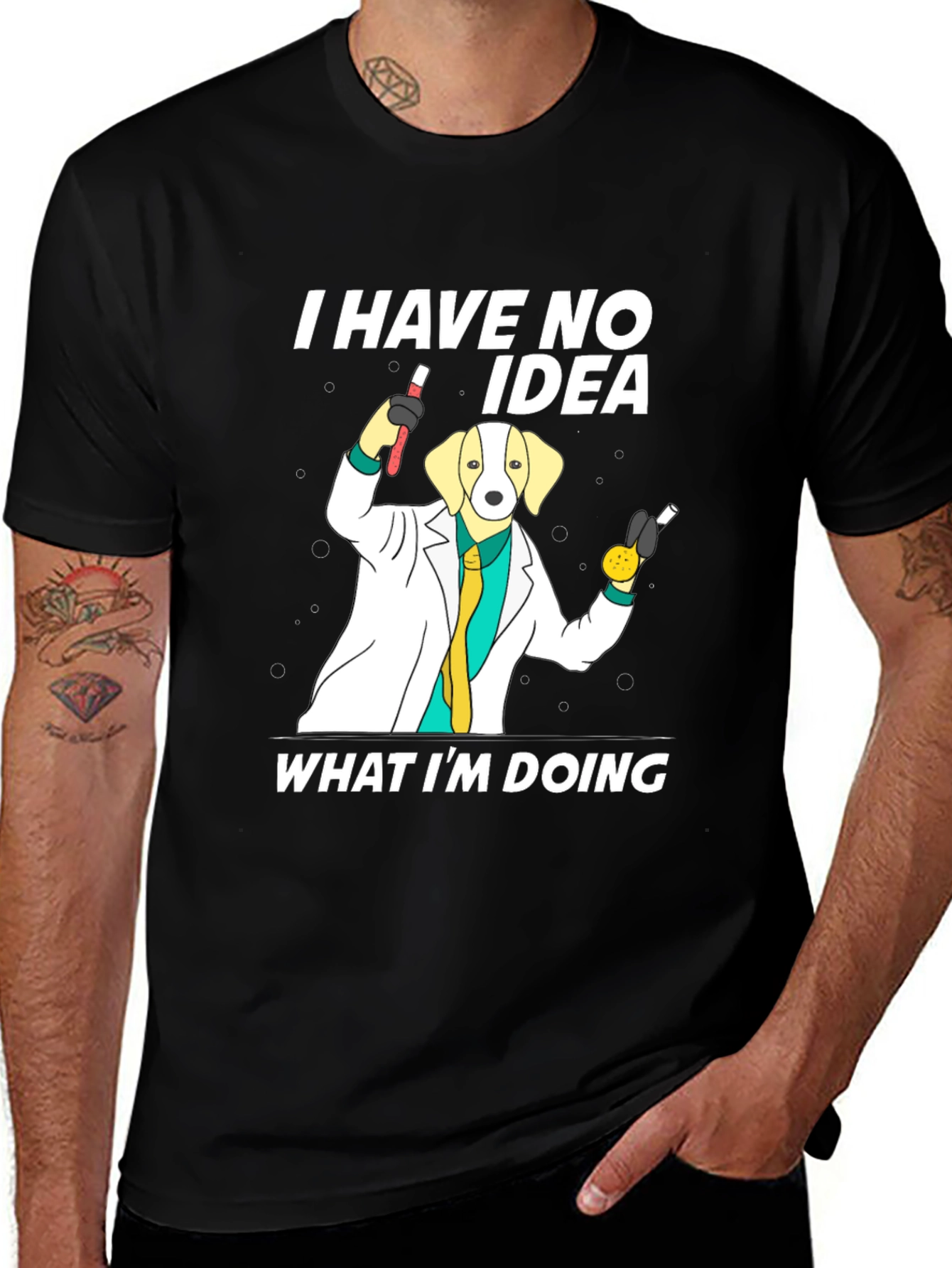 Funny Dog Scientist T-Shirt - No Idea What I'm Doing Tee