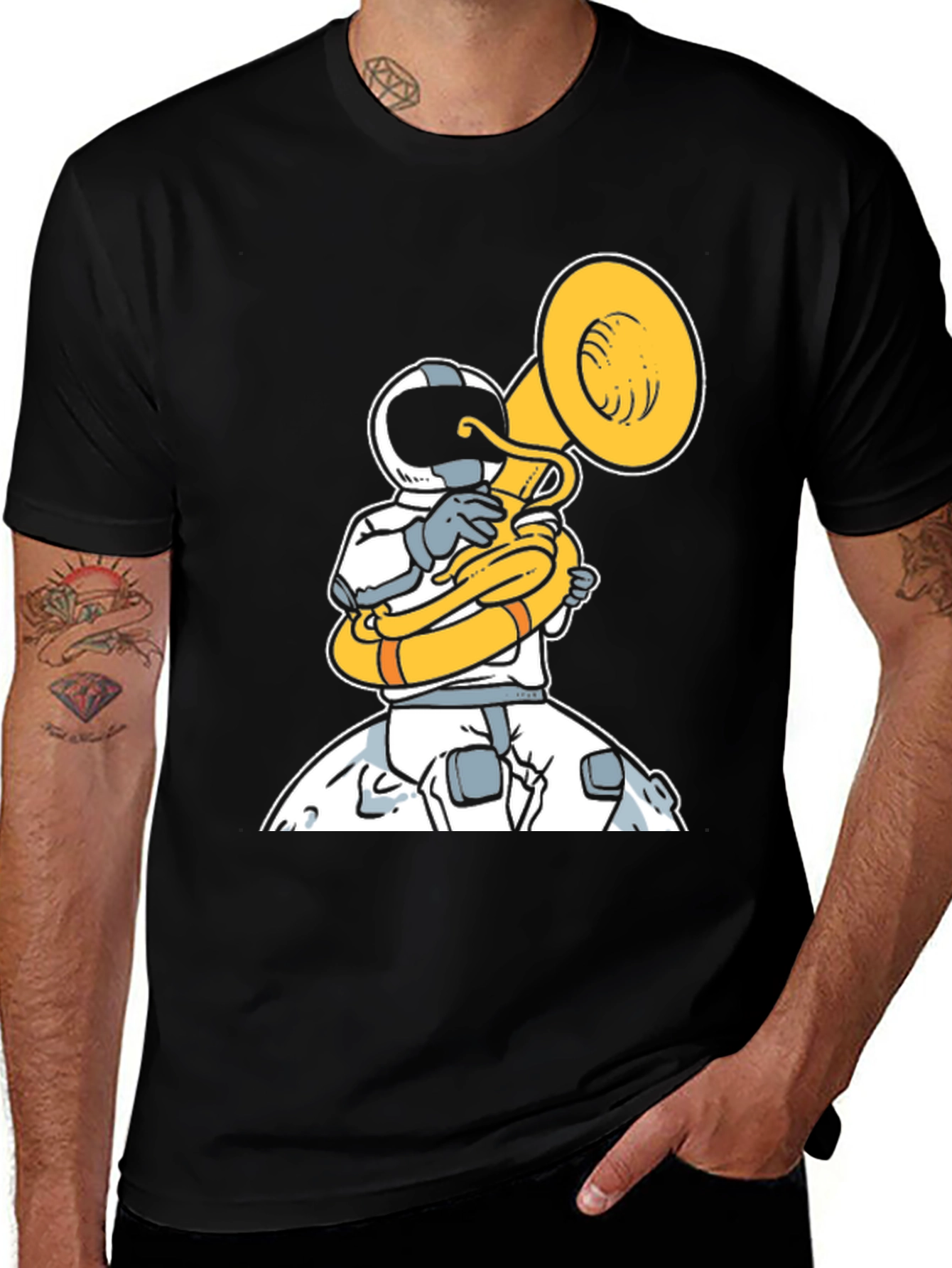 Variant 12 of Astronaut Tuba Player Graphic Tee