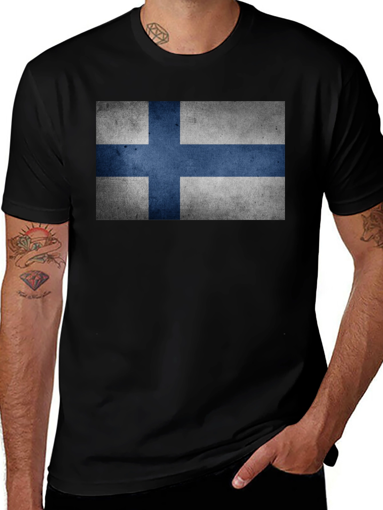 Finland Flag T-Shirt - Distressed Finnish Pride