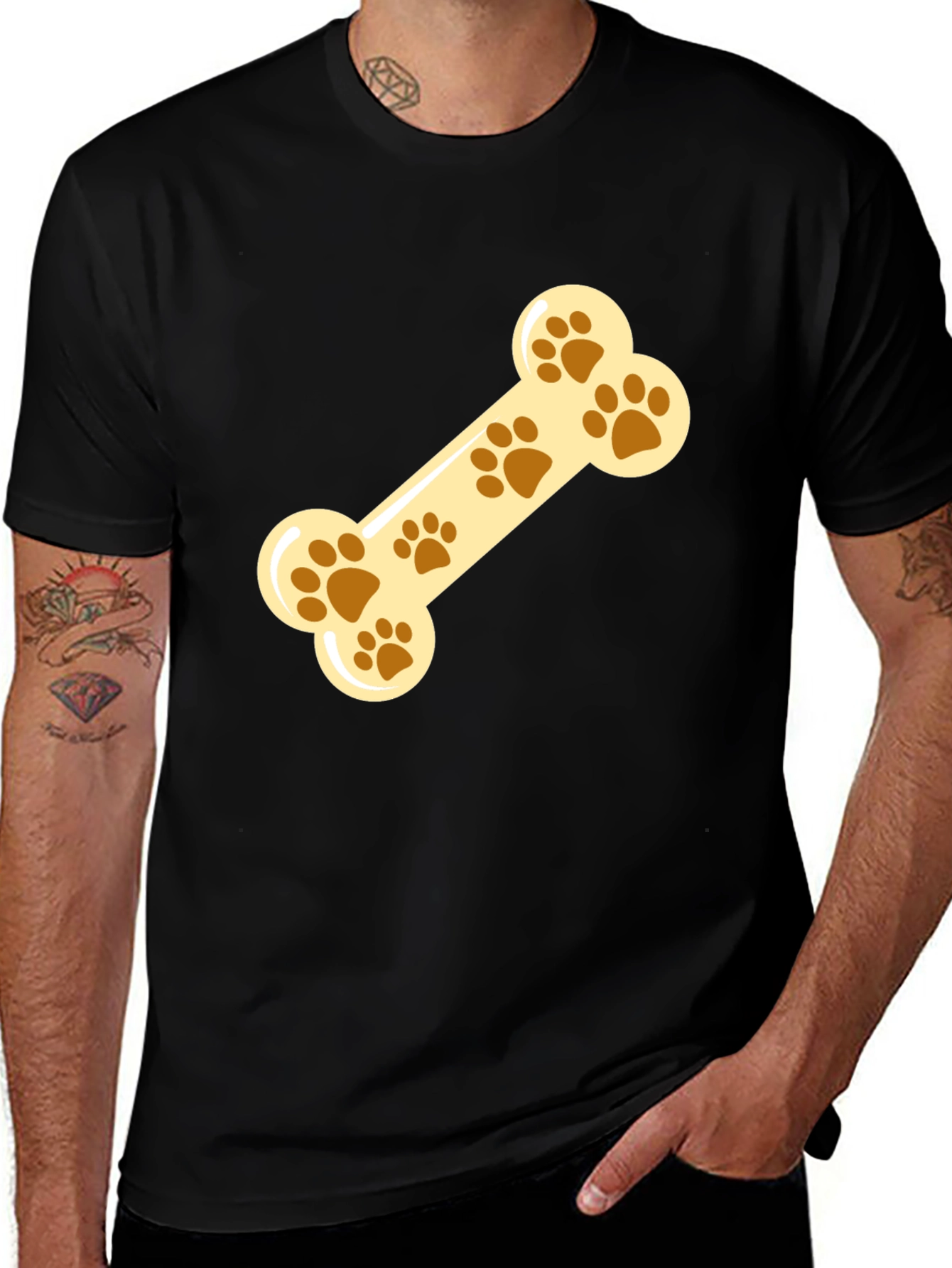 Variant 29 of Paw Print Dog Bone Graphic Tee