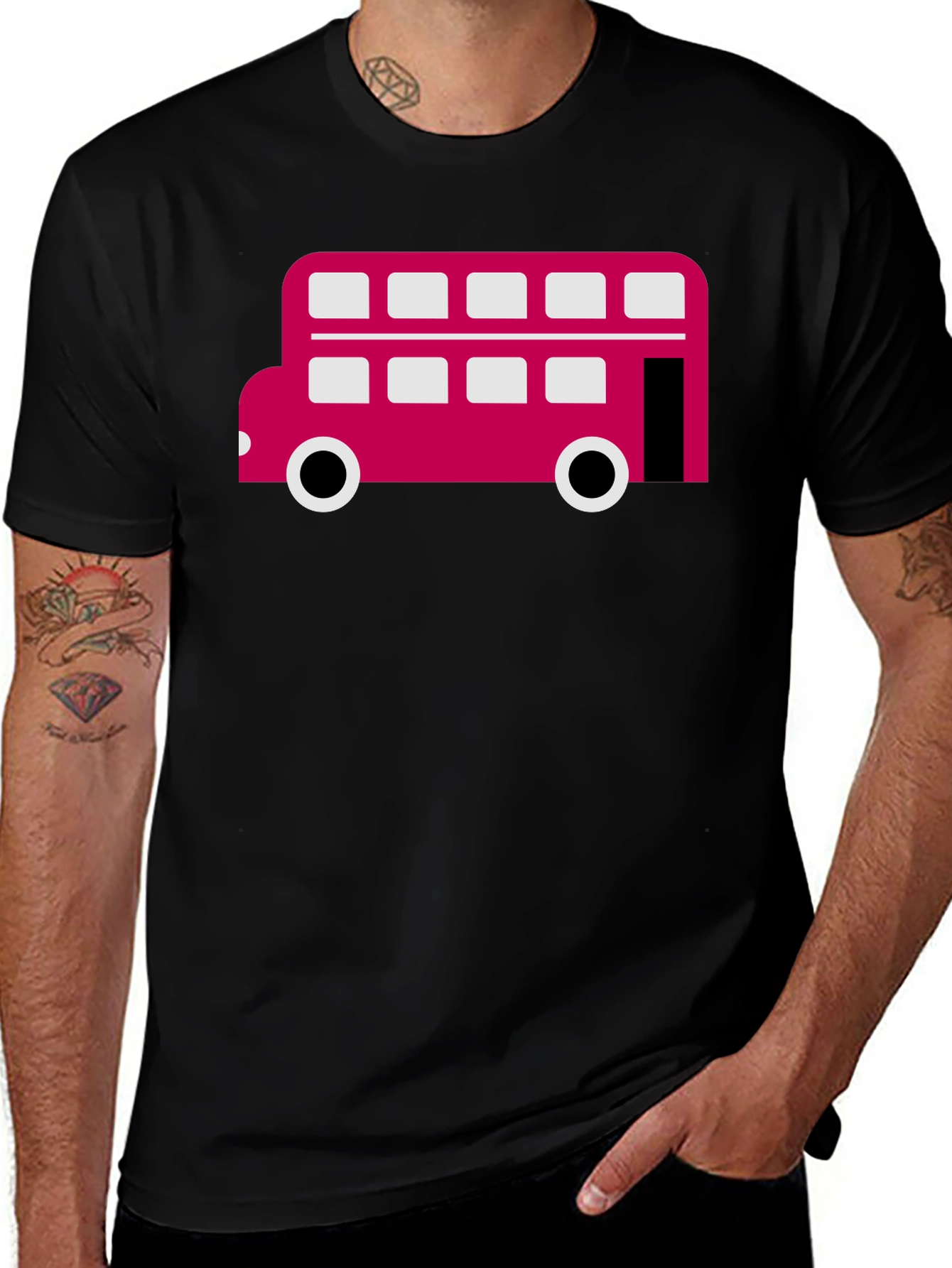 Variant 24 of London Bus Graphic Tee - Classic Double Decker T-Shirt