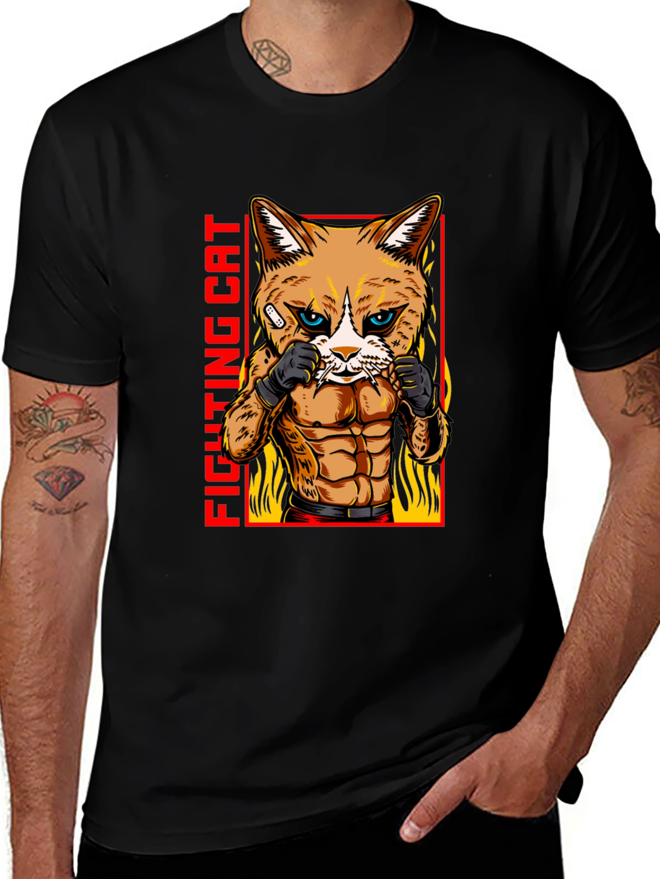 Variant 10 of Fighting Cat T-Shirt - Cool Graphic Tee for Cat Lovers