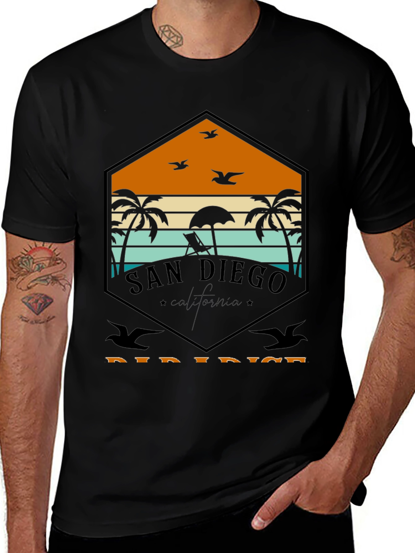 Variant 2 of San Diego Paradise T-Shirt - Beach Design
