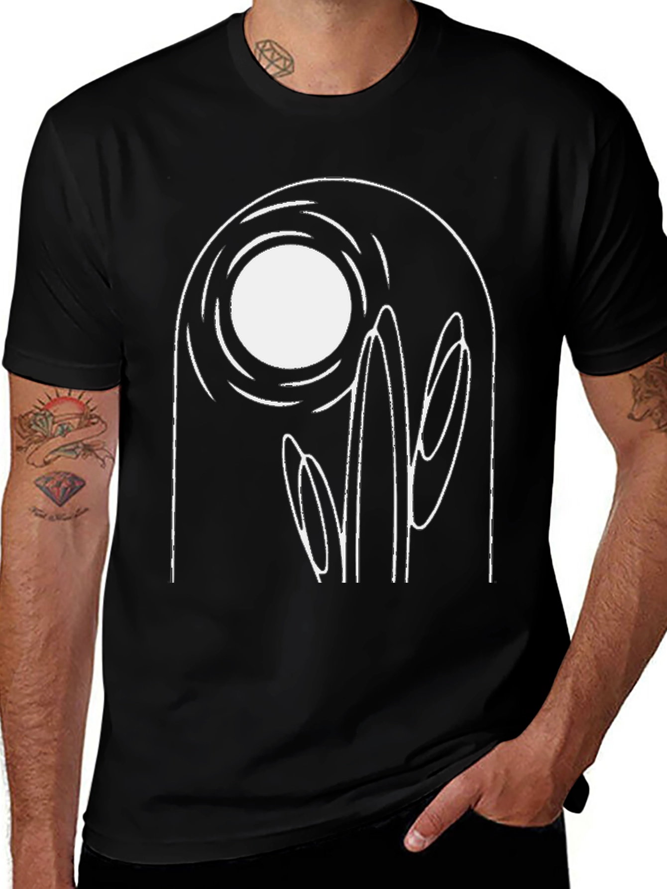 Abstract Graphic Tee - Modern Black T-Shirt