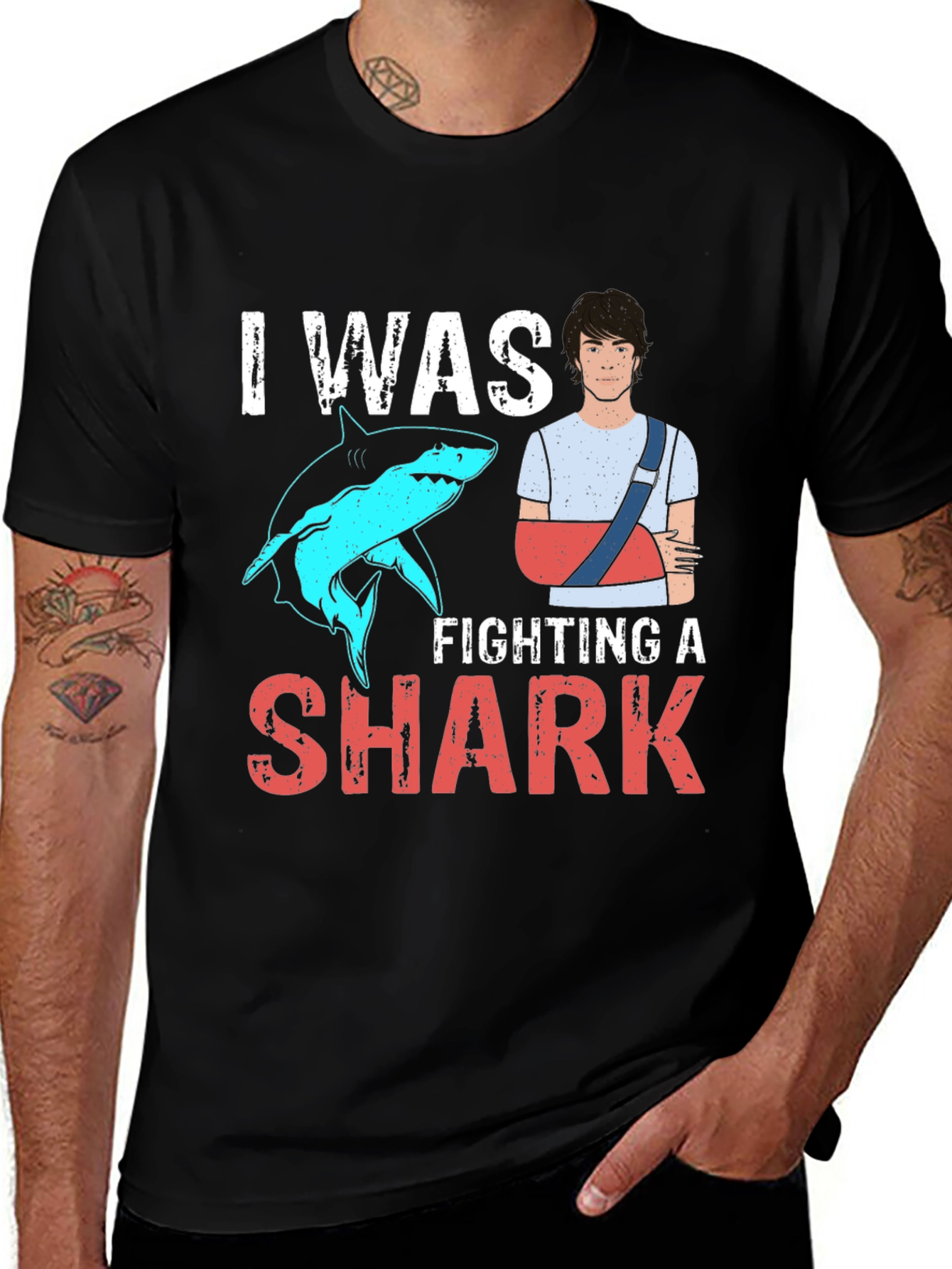 Variant 27 of I Was Fighting a Shark T-Shirt