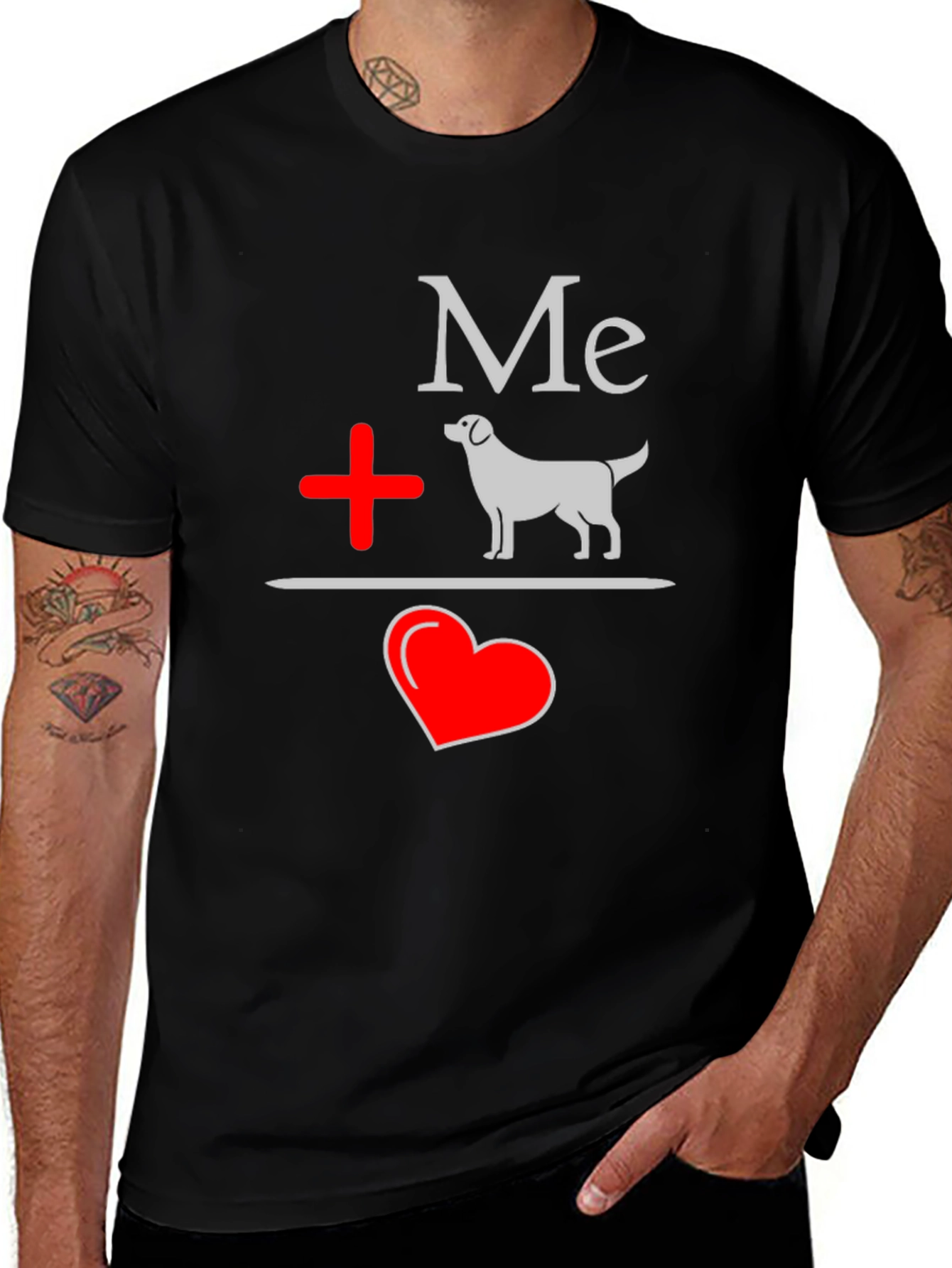 Variant 26 of Me Plus Dog Equals Love Black T-Shirt