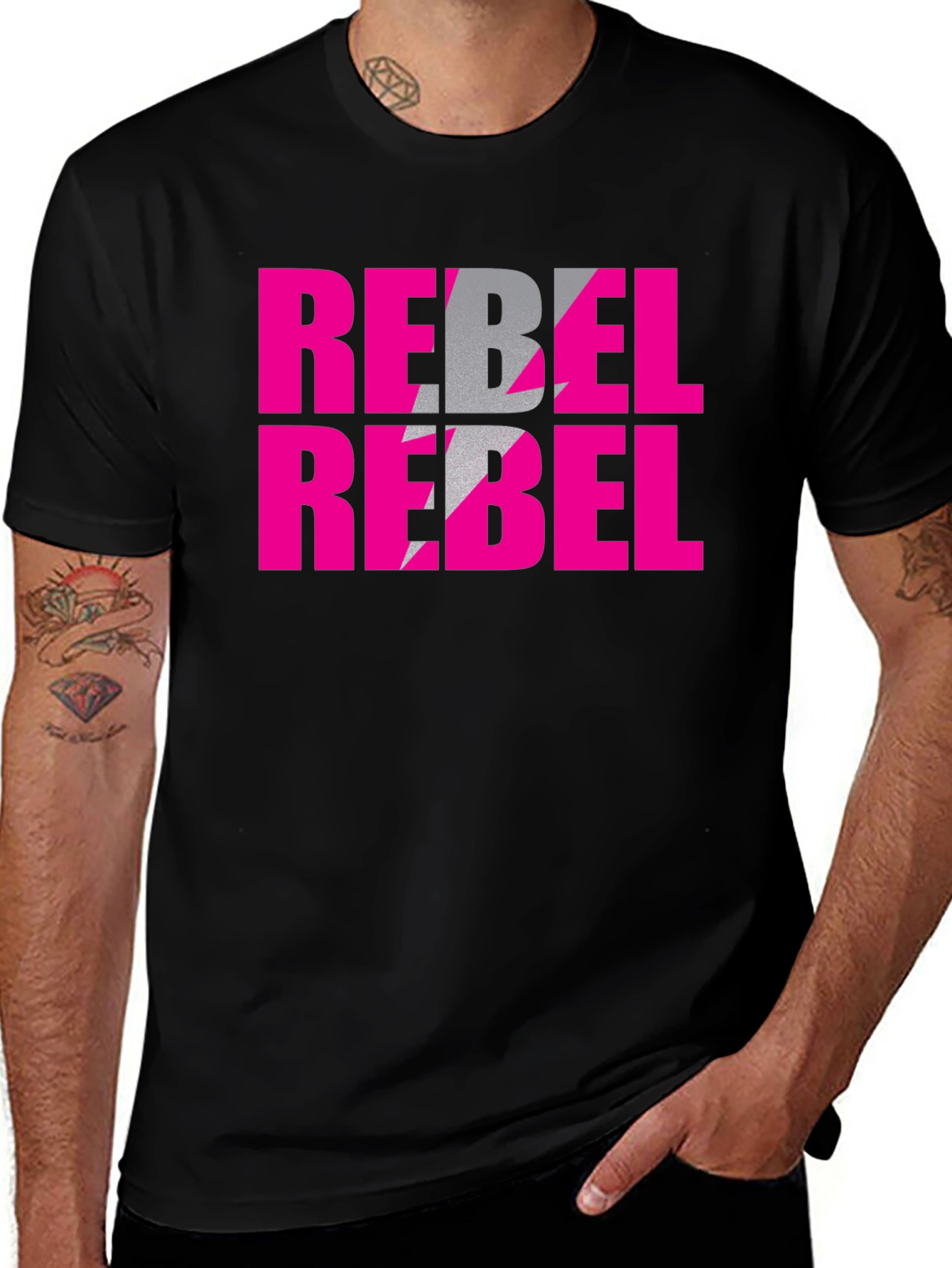 Variant 27 of Rebel Pink Graphic T-Shirt - Edgy Streetwear