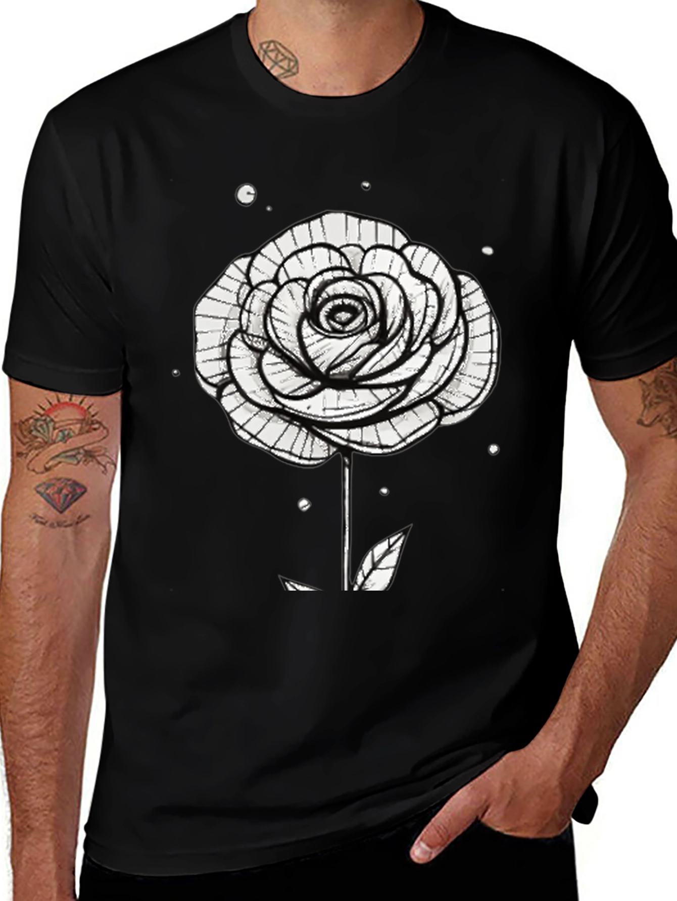 Variant 11 of Black Rose Graphic T-Shirt