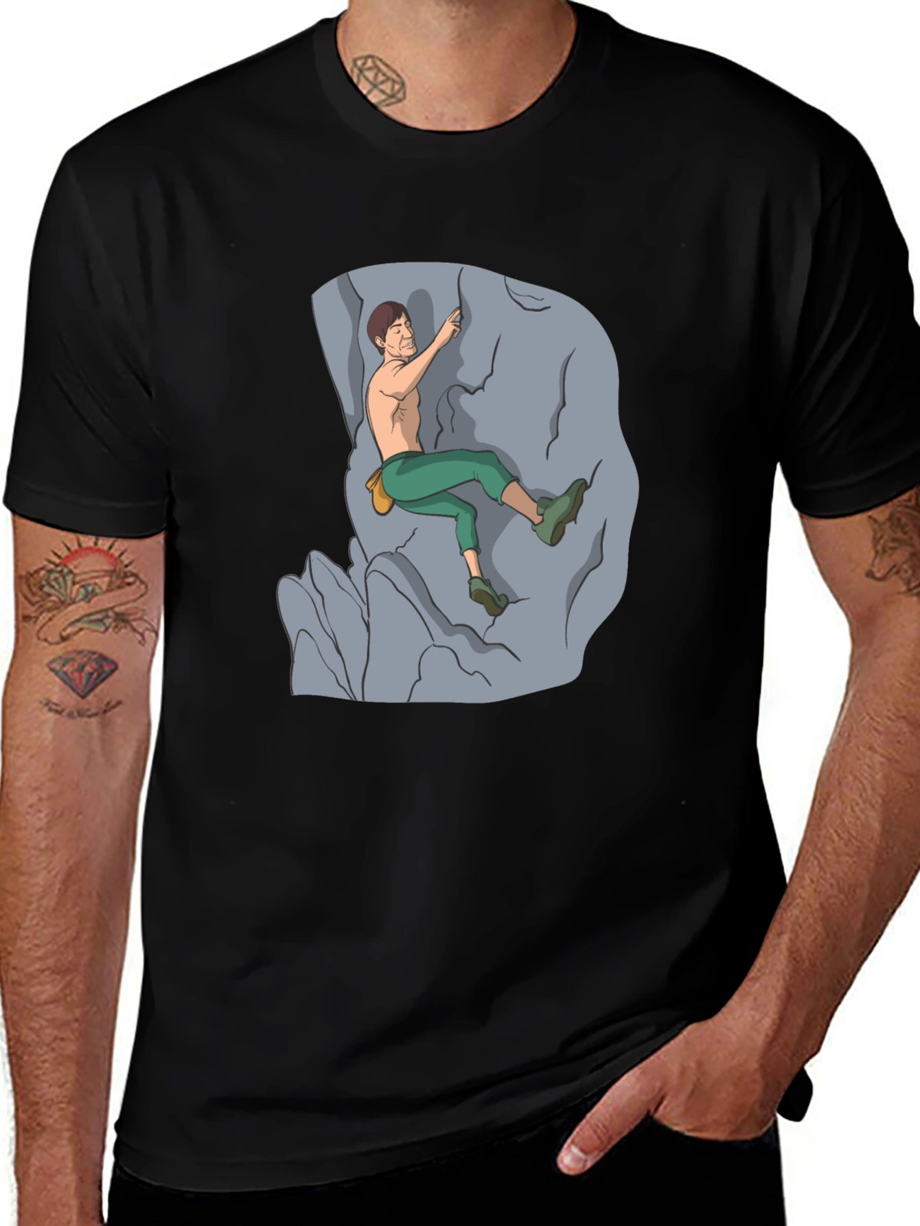 Variant 7 of Climbing Man Graphic Tee - Cool Rock Climbing T-Shirt