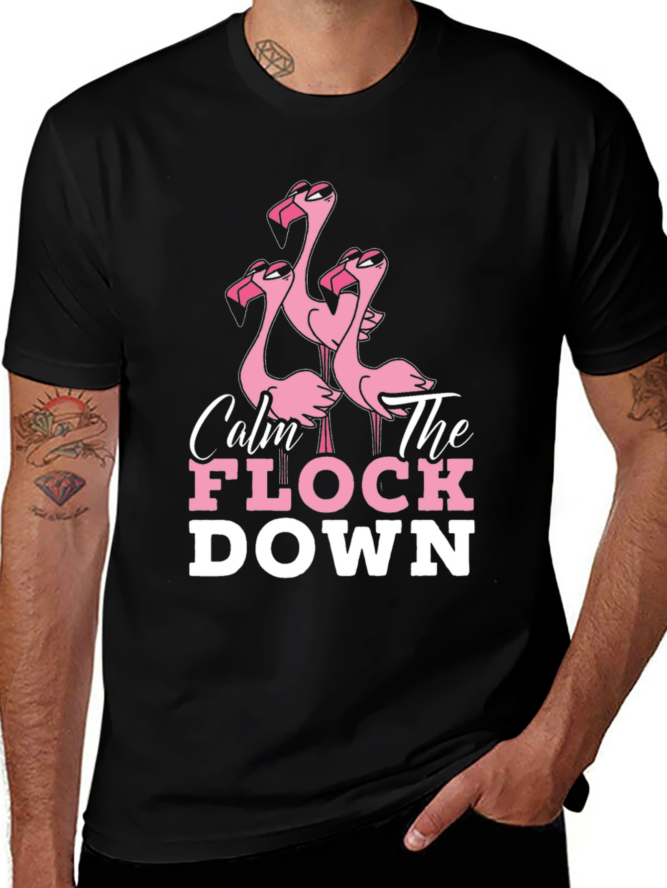 Calm The Flock Down Flamingo T-Shirt