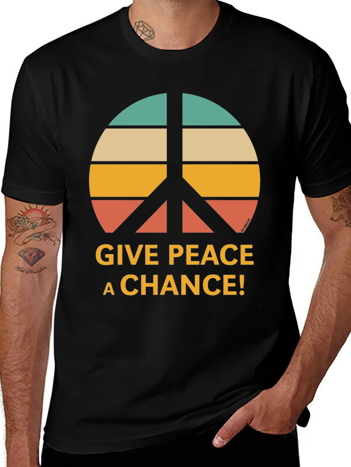 Variant 22 of Give Peace a Chance Retro Graphic T-Shirt