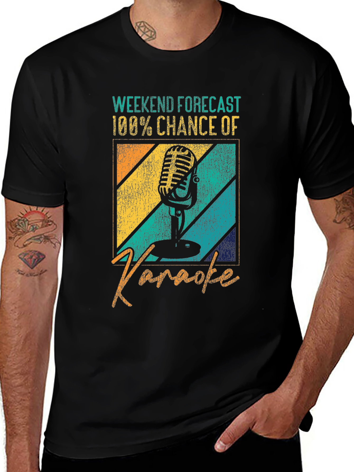 Variant 26 of Weekend Forecast Karaoke T-Shirt