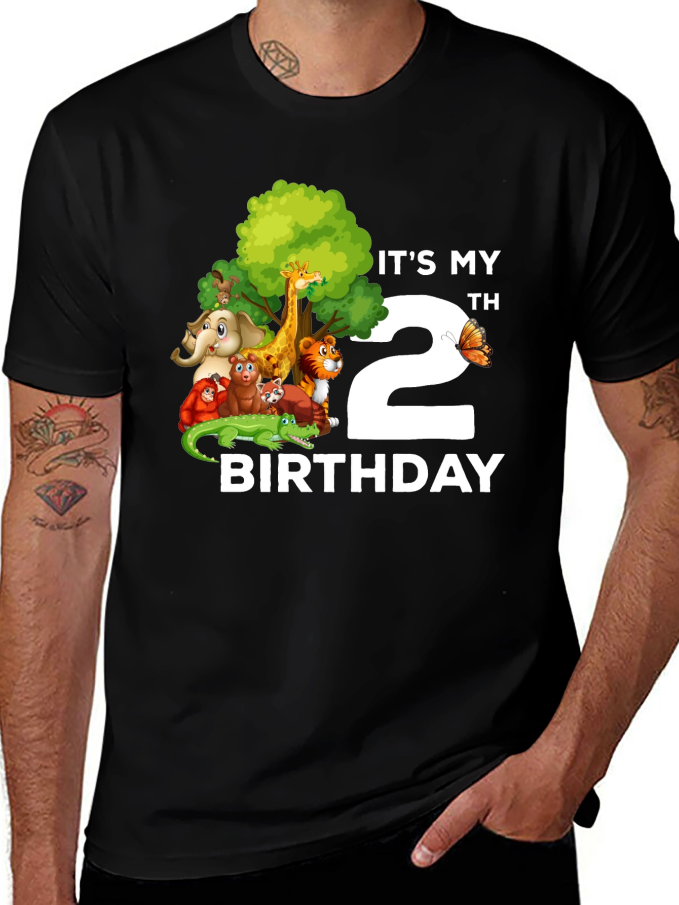 Variant 25 of It's My 2nd Birthday Jungle Animals Kids T-Shirt
