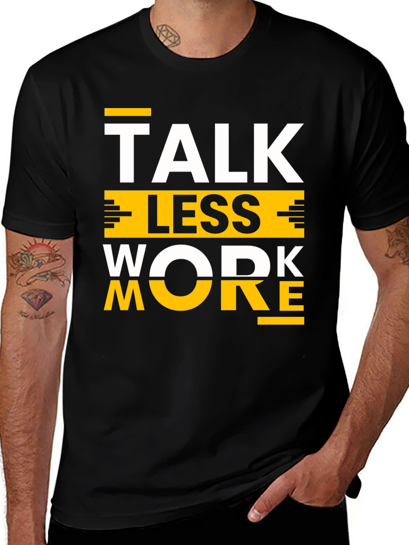Variant 4 of Talk Less Work More Graphic Tee - Motivational T-Shirt