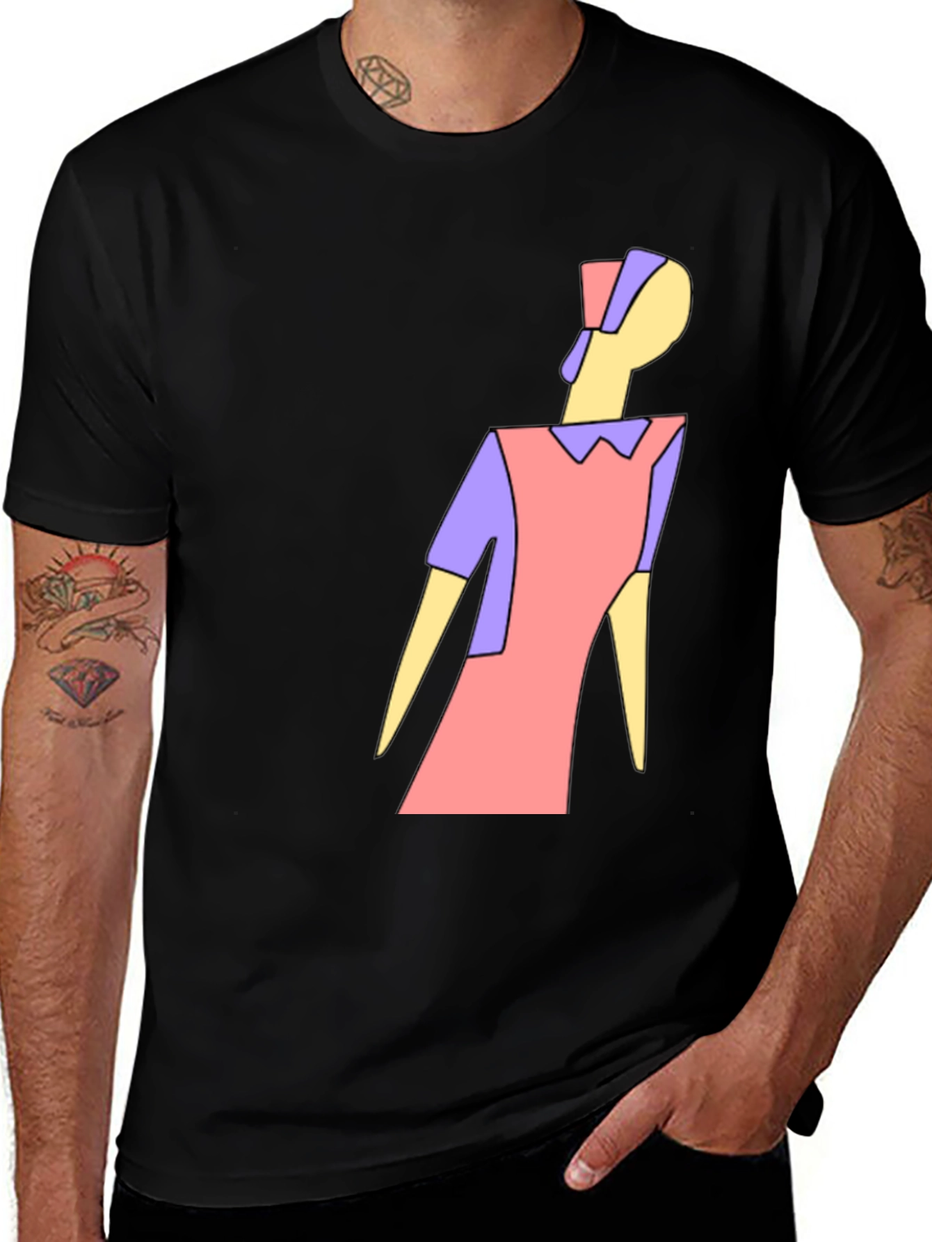 Variant 14 of Abstract Figure Tee - Modern Art Graphic T-Shirt