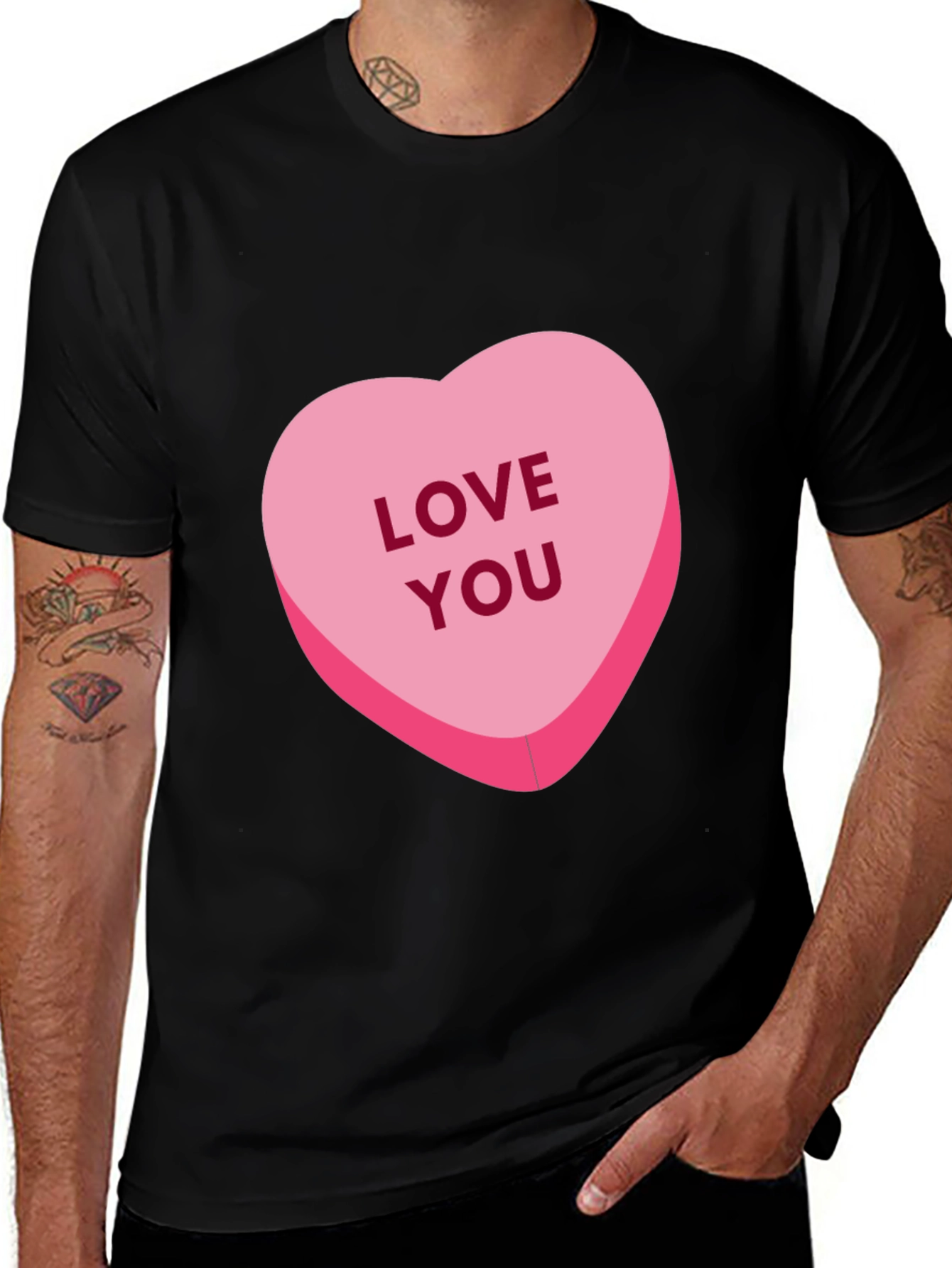 Variant 7 of Love You Candy Heart Graphic Tee