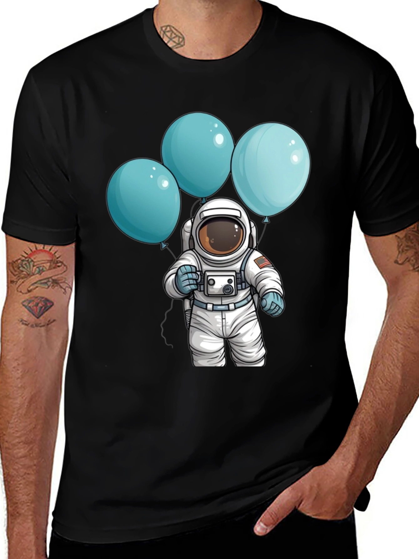 Variant 17 of Astronaut with Balloons Graphic T-Shirt