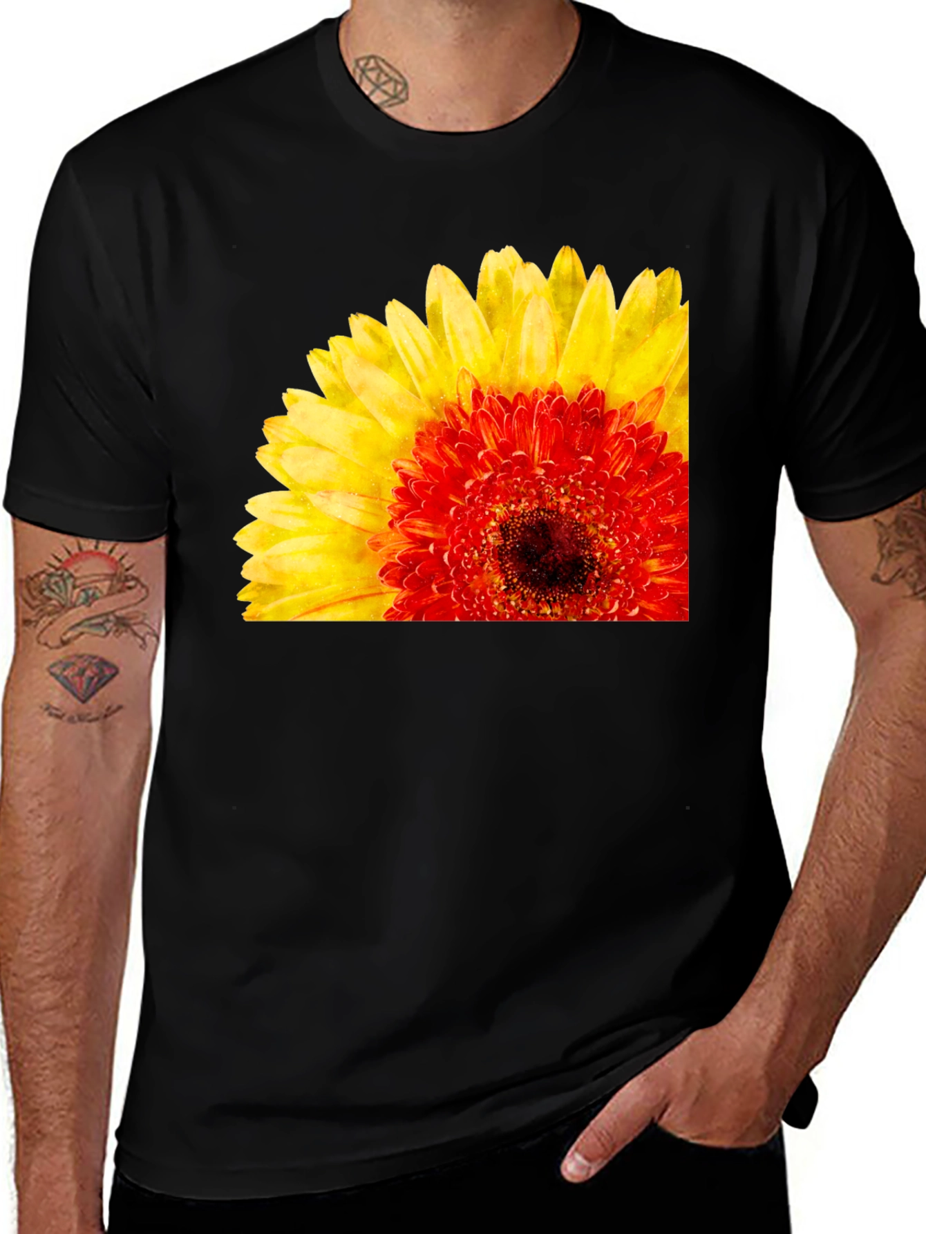 Variant 4 of Floral Print Crew Neck Short Sleeve T-Shirt