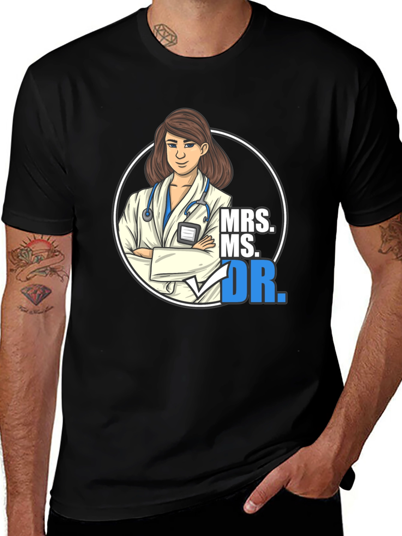 Variant 22 of Mrs. Ms. Dr. Medical Professional Graphic T-Shirt
