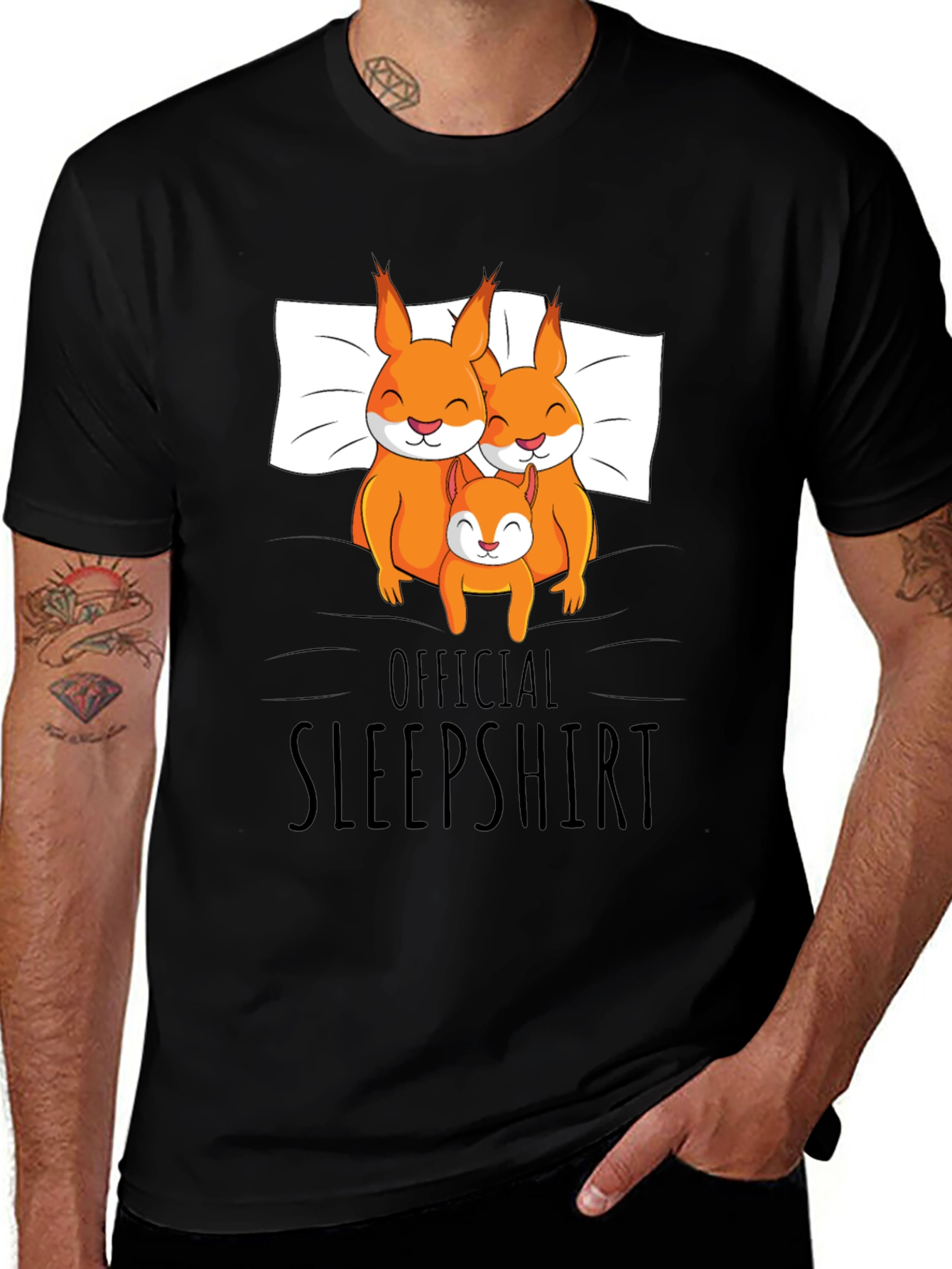 Variant 7 of Official Squirrel Sleepshirt - Black Tee