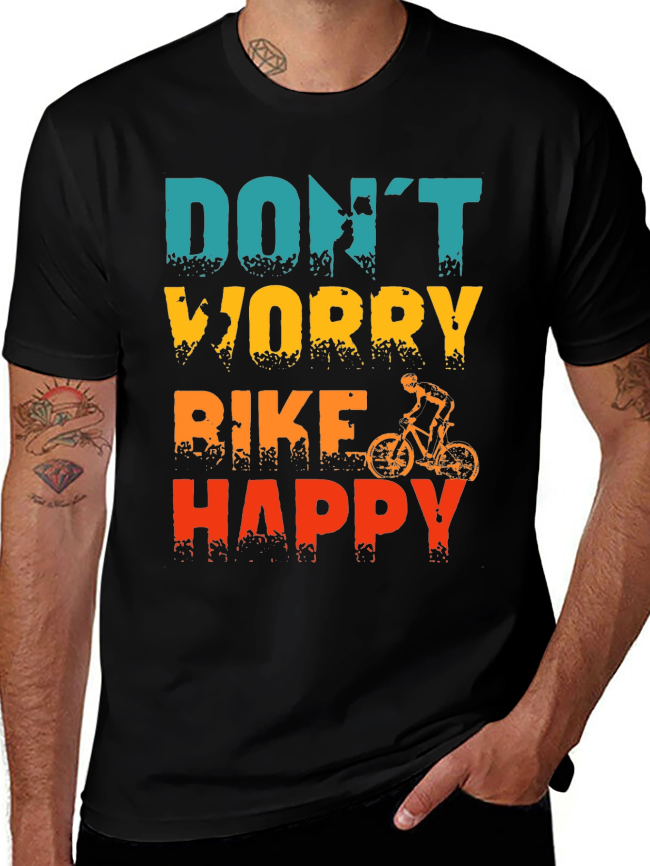 Variant 7 of Don't Worry Bike Happy Graphic T-Shirt