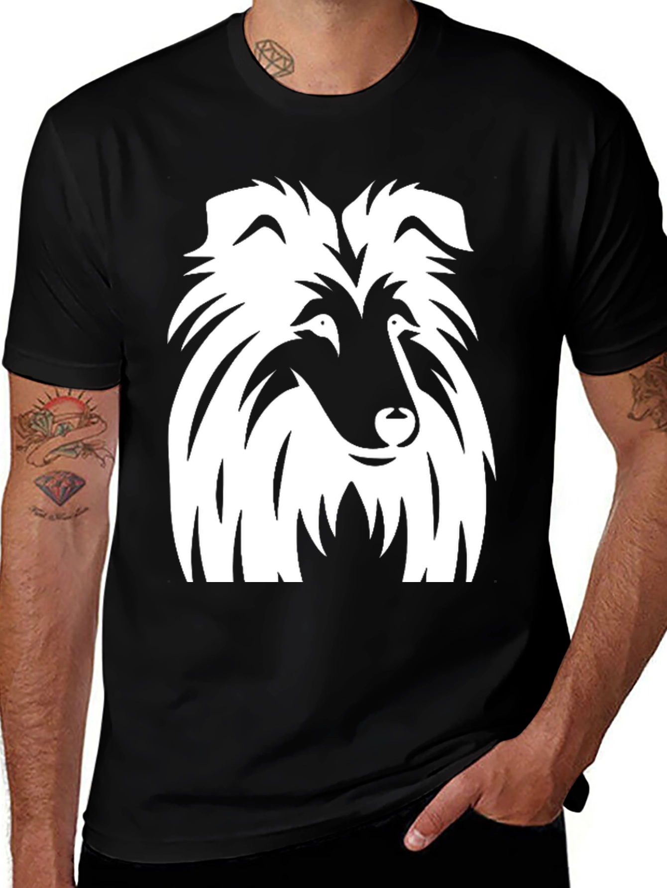 Variant 21 of Dog Breed Graphic Tee - Black Cotton T-Shirt