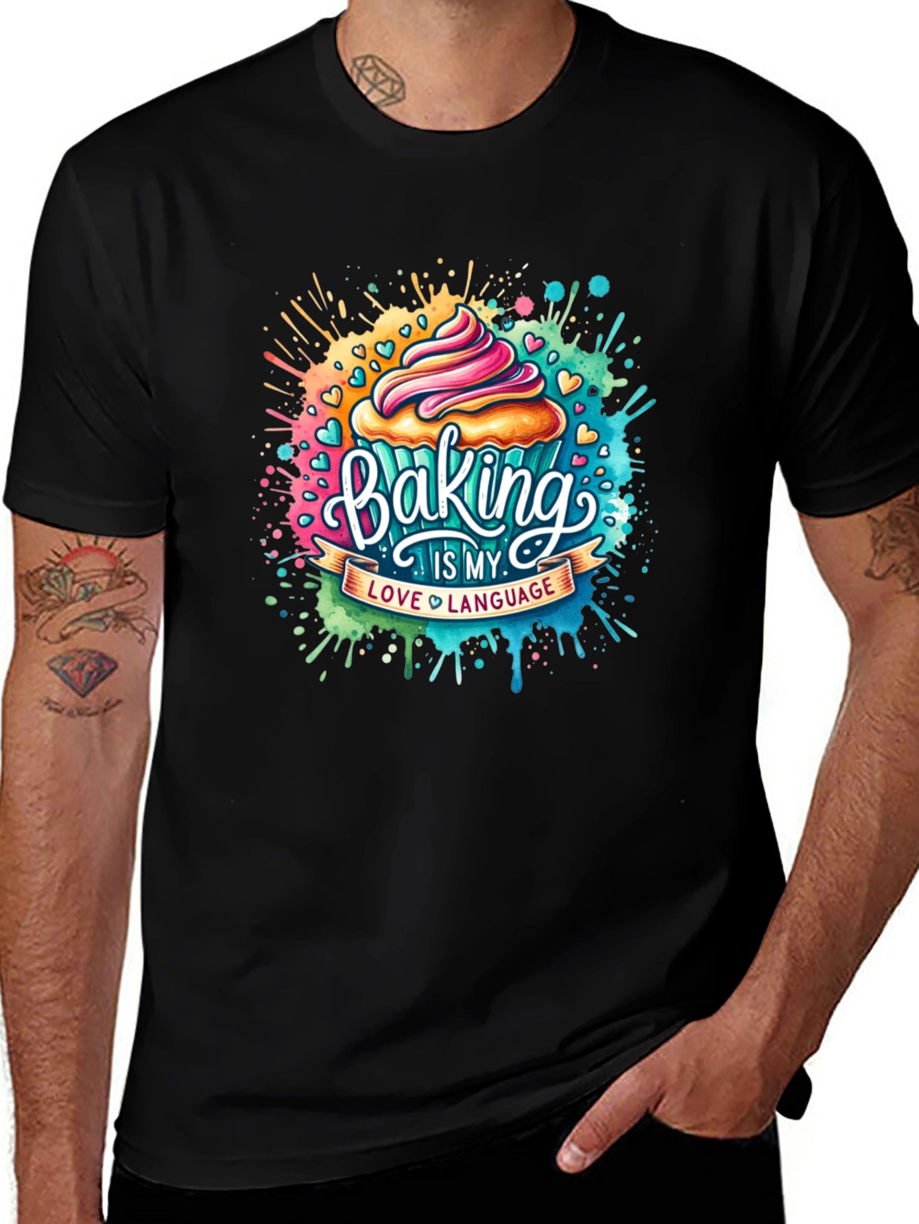 Variant 19 of Baking is My Love Language T-Shirt - Cupcake Design