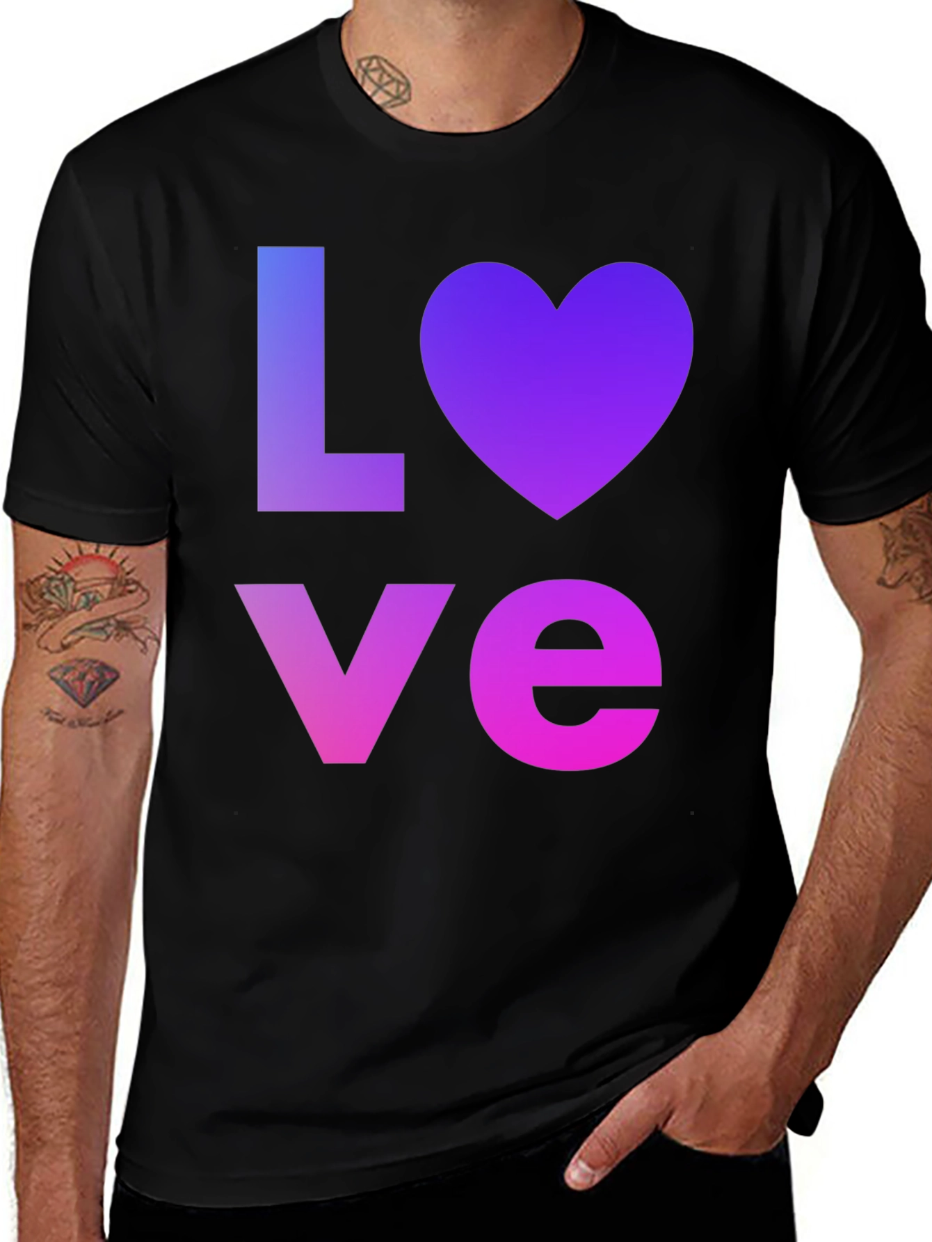 Variant 25 of Gradient Love Graphic T-Shirt
