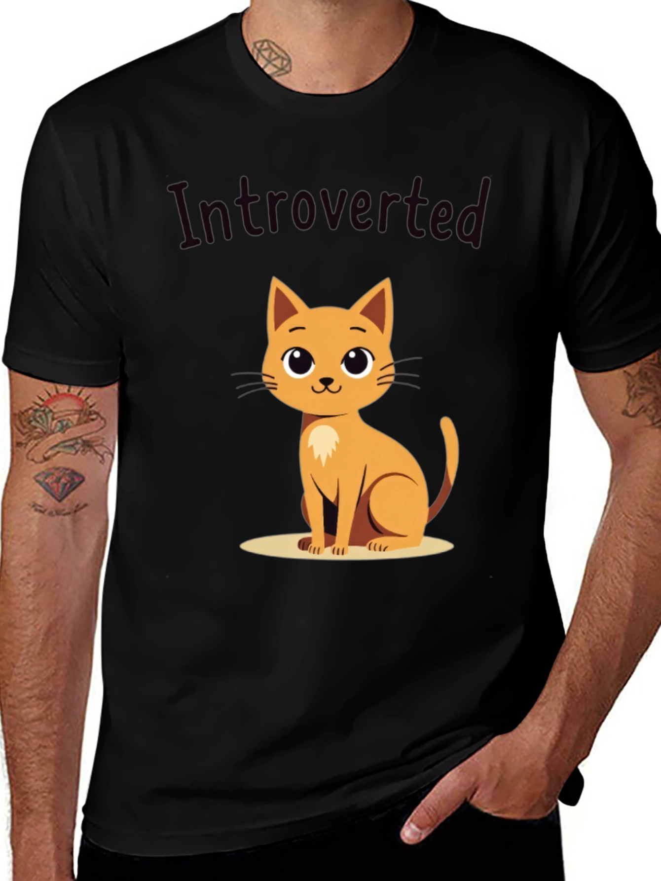 Variant 14 of Introverted Cat Graphic Tee