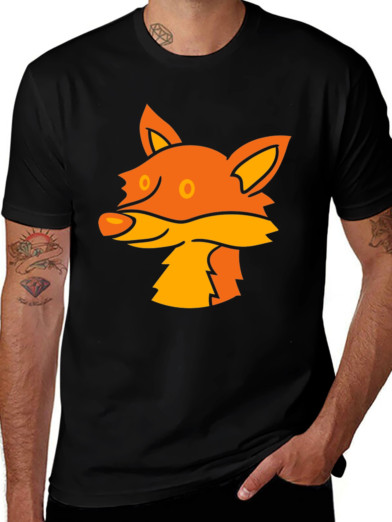 Variant 6 of Fox Graphic Tee - Stylish Black T-Shirt