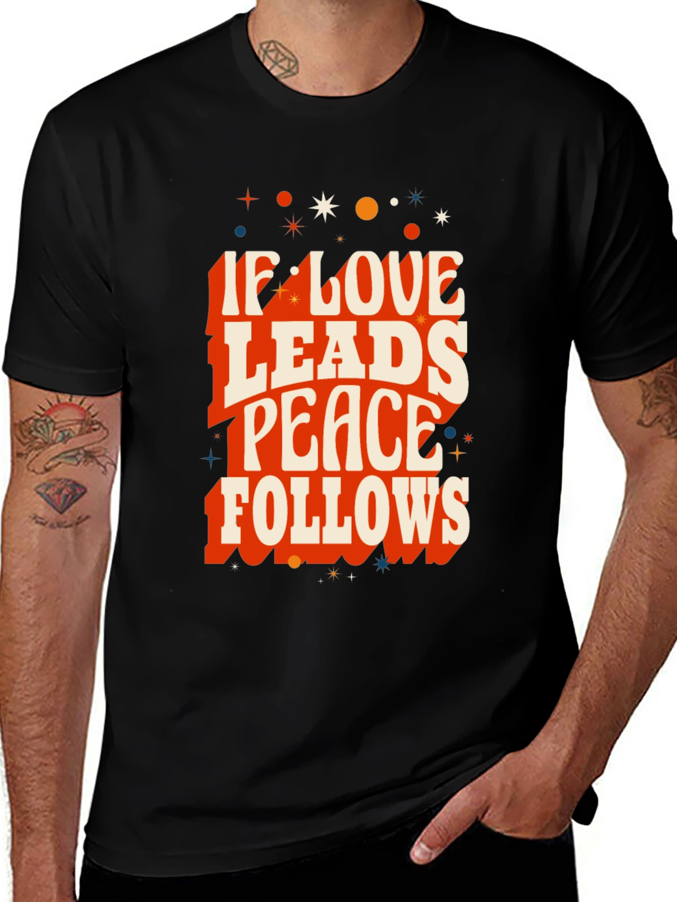 Variant 25 of Retro Peace Graphic Tee - If Love Leads