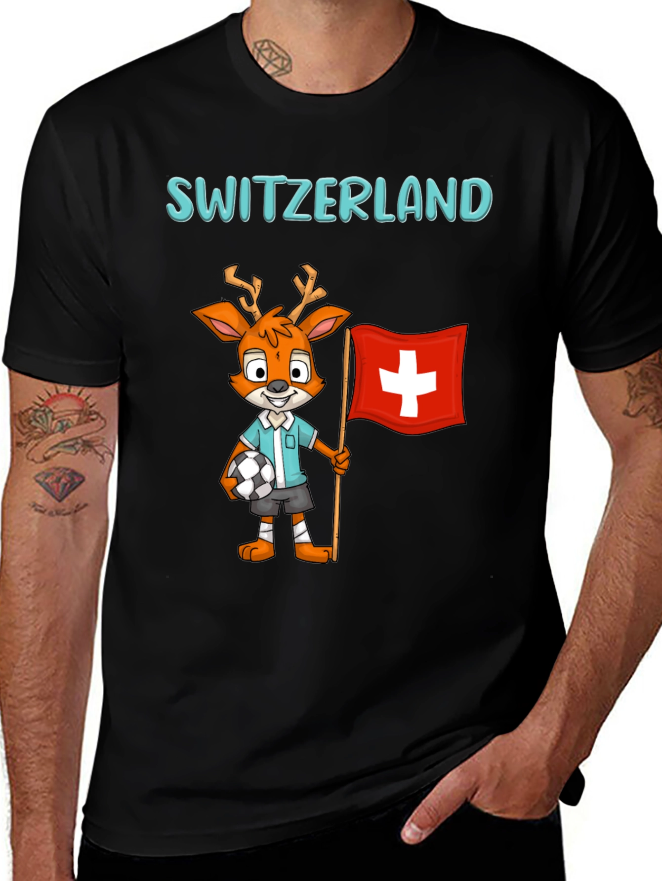 Switzerland Mascot T-Shirt - Soccer Fan Tee