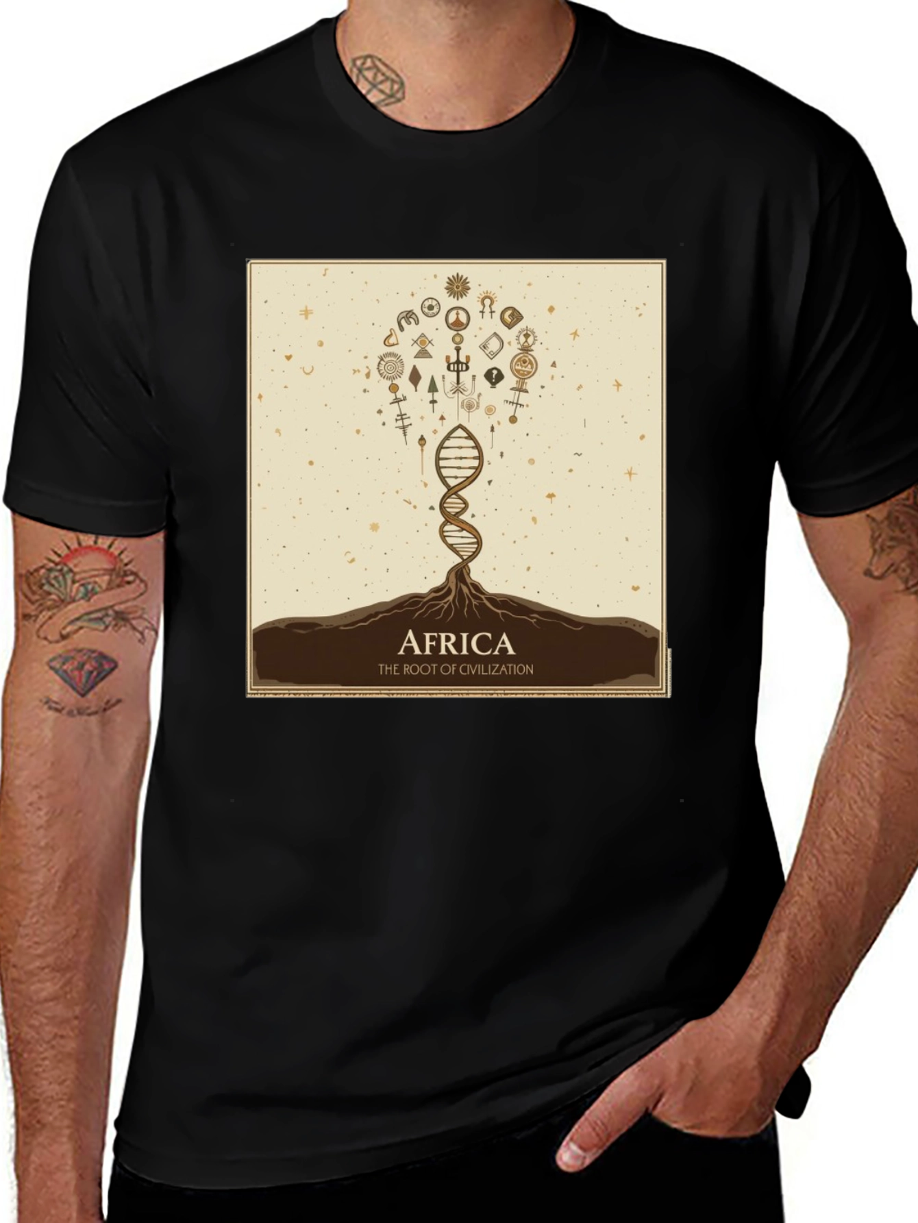 Variant 21 of Africa Root of Civilization Black Graphic T-Shirt