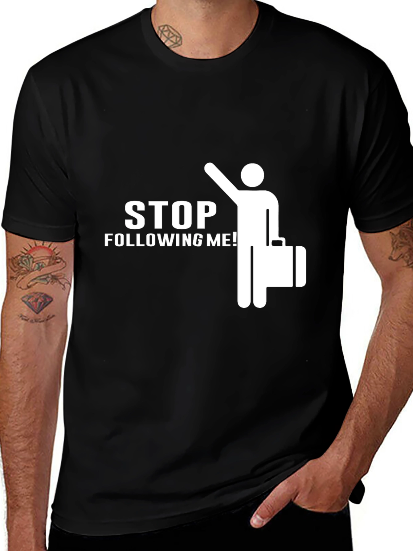 Variant 11 of Stop Following Me! Graphic Tee