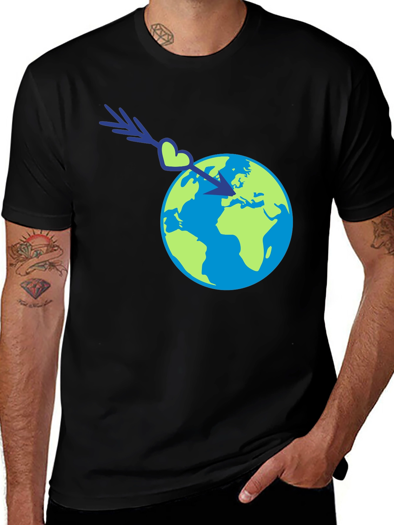Variant 10 of Heart Arrow Earth Graphic T-Shirt