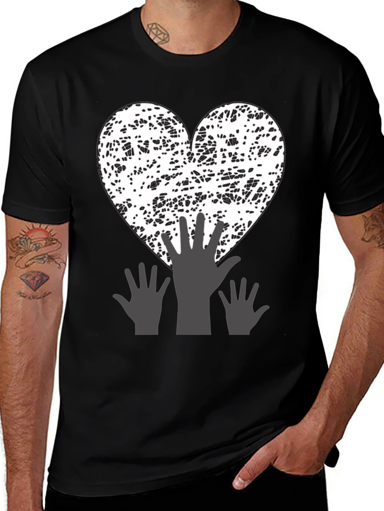 Variant 7 of Abstract Heart Hands T-Shirt