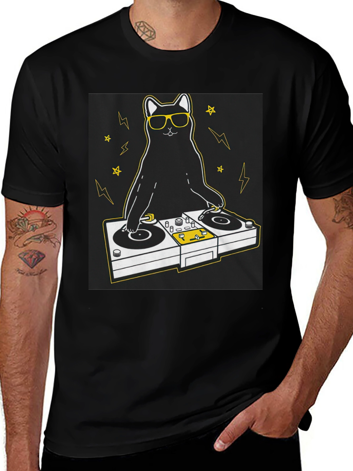 DJ Cat T-Shirt - Cool & Unique Graphic Tee